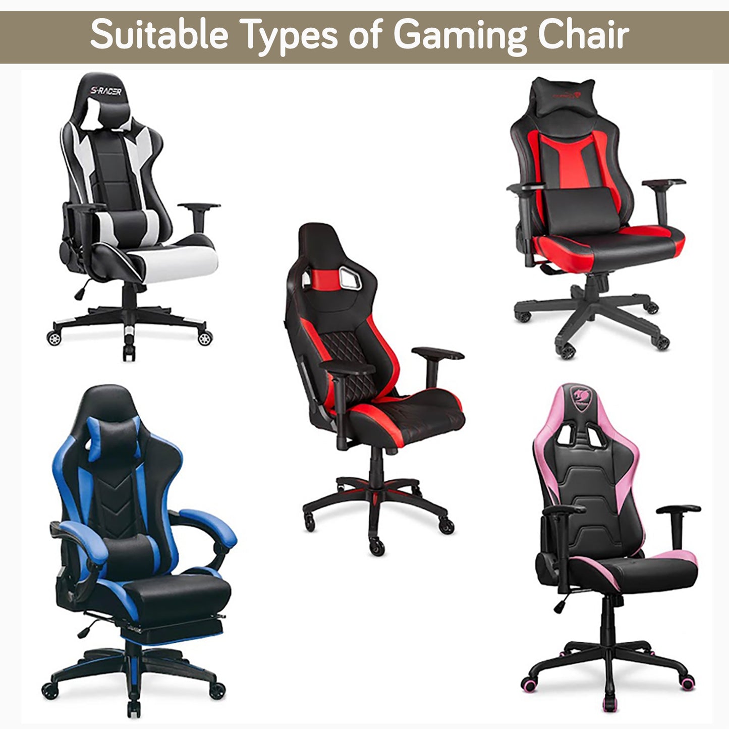 Gaming Chair Cover Elastic Jacquard Computer Rotating Chair Seat Covers Slipcover, Taupe Brown