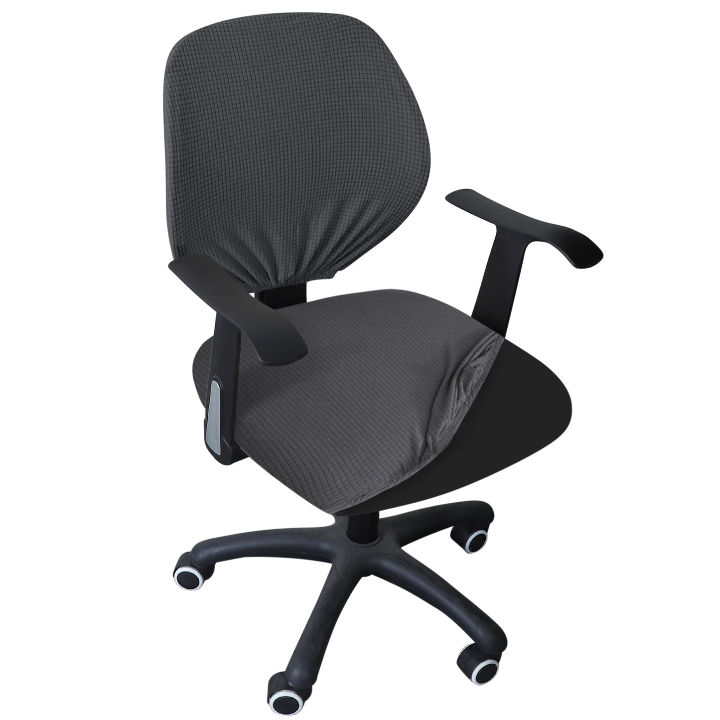 Buy Dark Grey Stretch Jacquard revolving chair cover | Hokipo