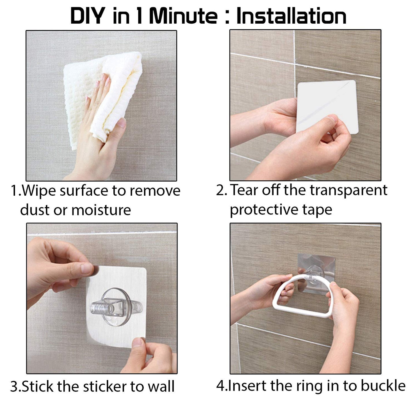 Magic Sticker Series Wall Mounted Towel Ring