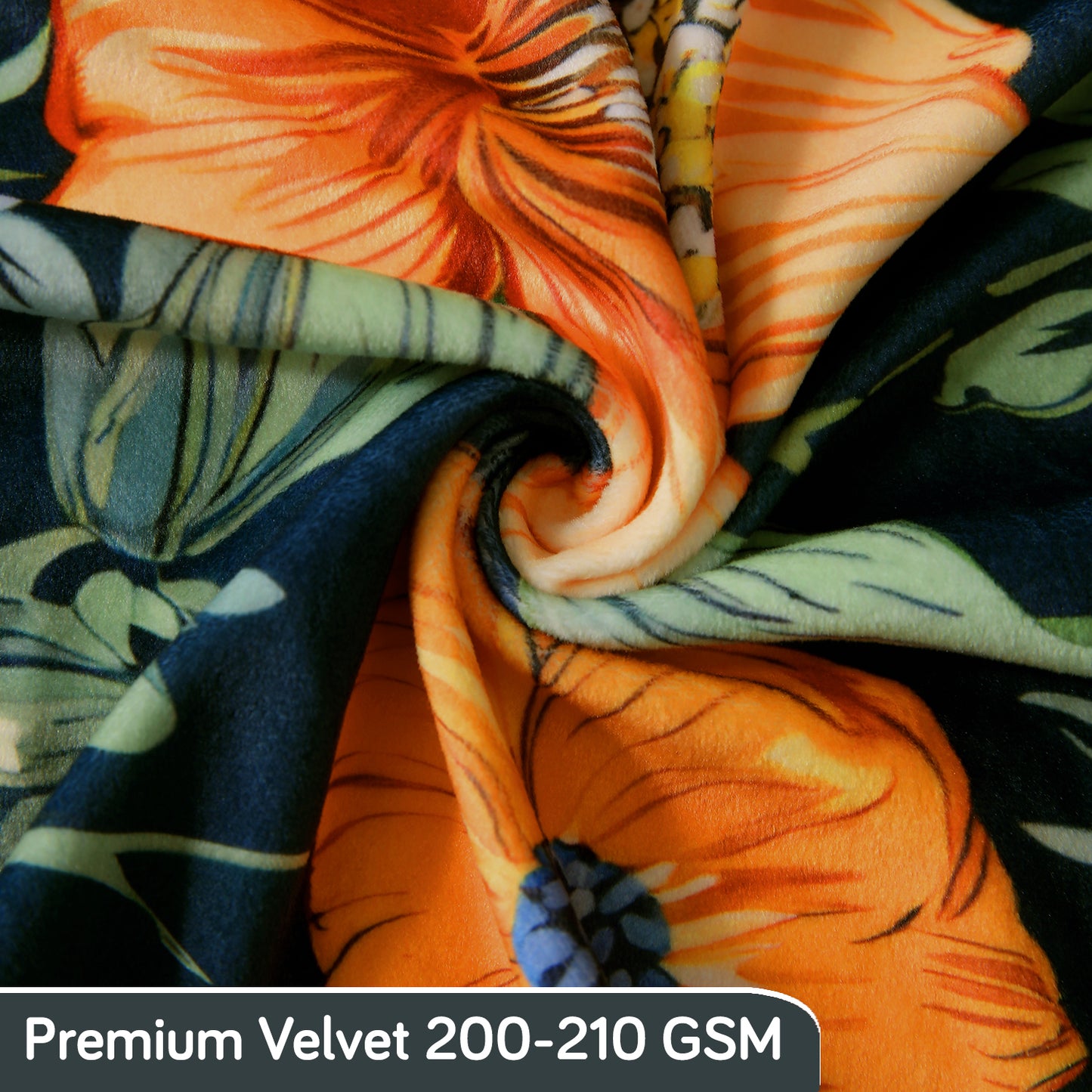 Premium Printed Velvet Dining Chair Cover Set, Teal Twilight Garden