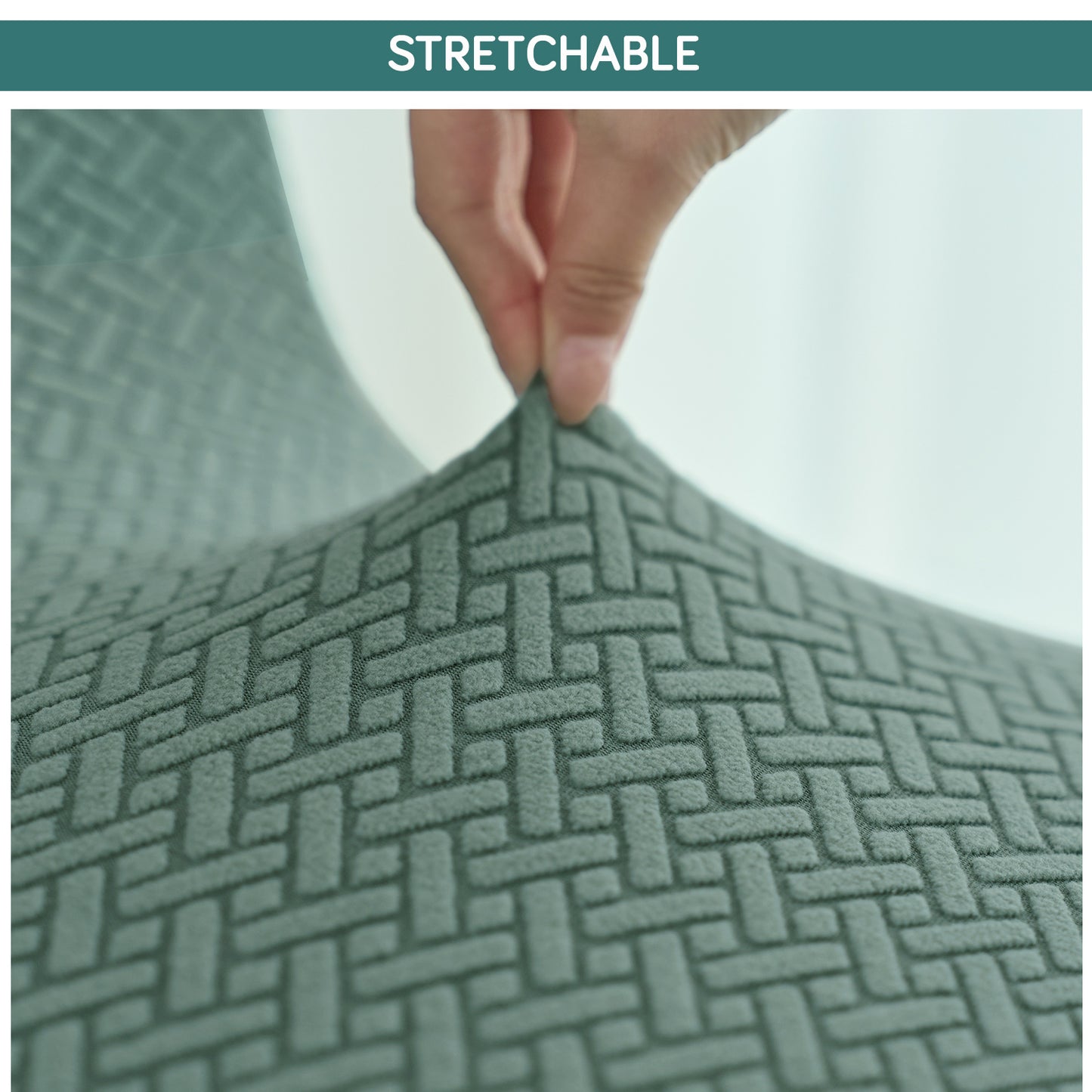 Premium Jacquard Fully Covered Cover for Swivel Dining Chair with Arms, Continental Green
