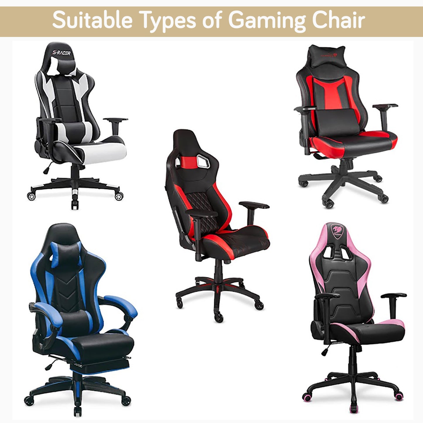 Gaming Chair Cover Elastic Jacquard Computer Rotating Chair Seat Covers Slipcover, Beige