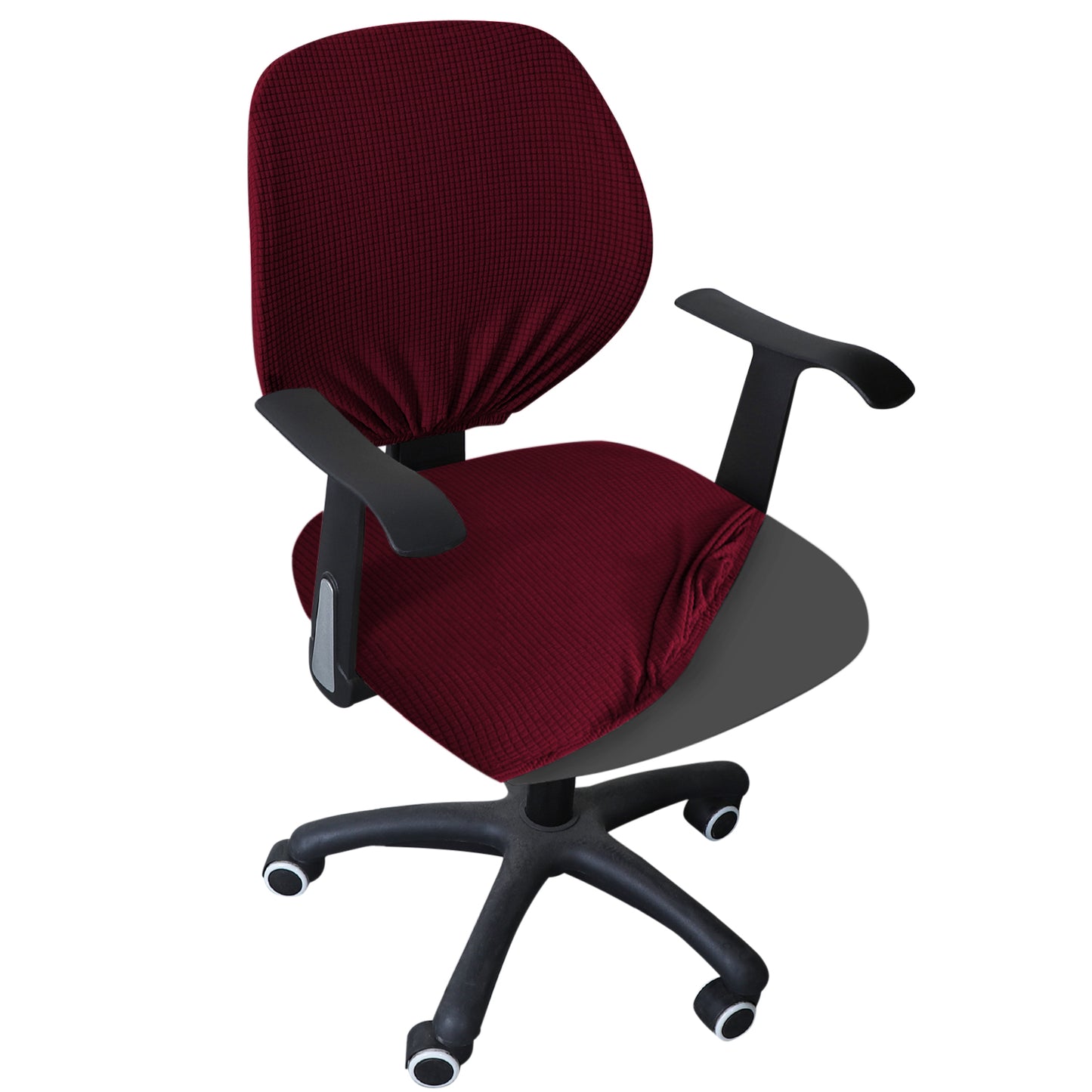 Buy Burgundy Stretchable Jacquard office chair covers for Rotating Chair
