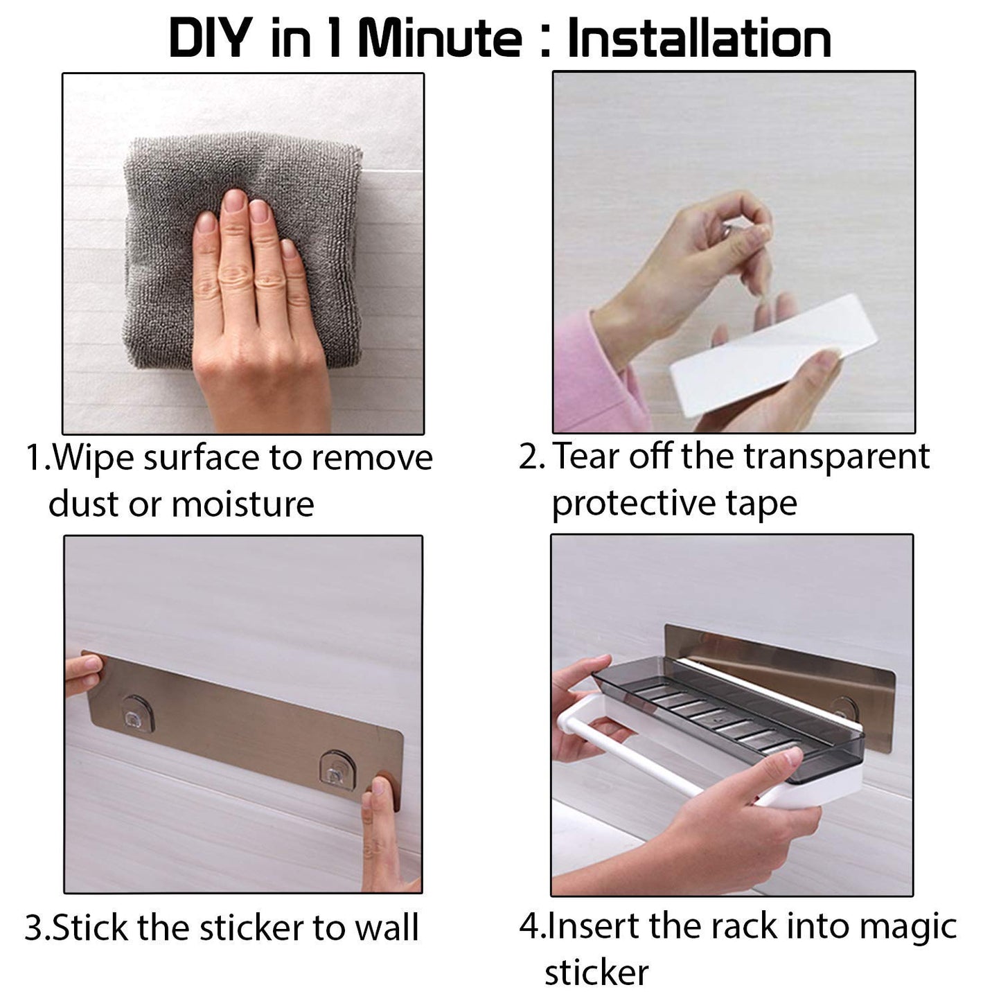 Guide to Install HOKIPO's wall mounted Bathroom Rack with Towel rod