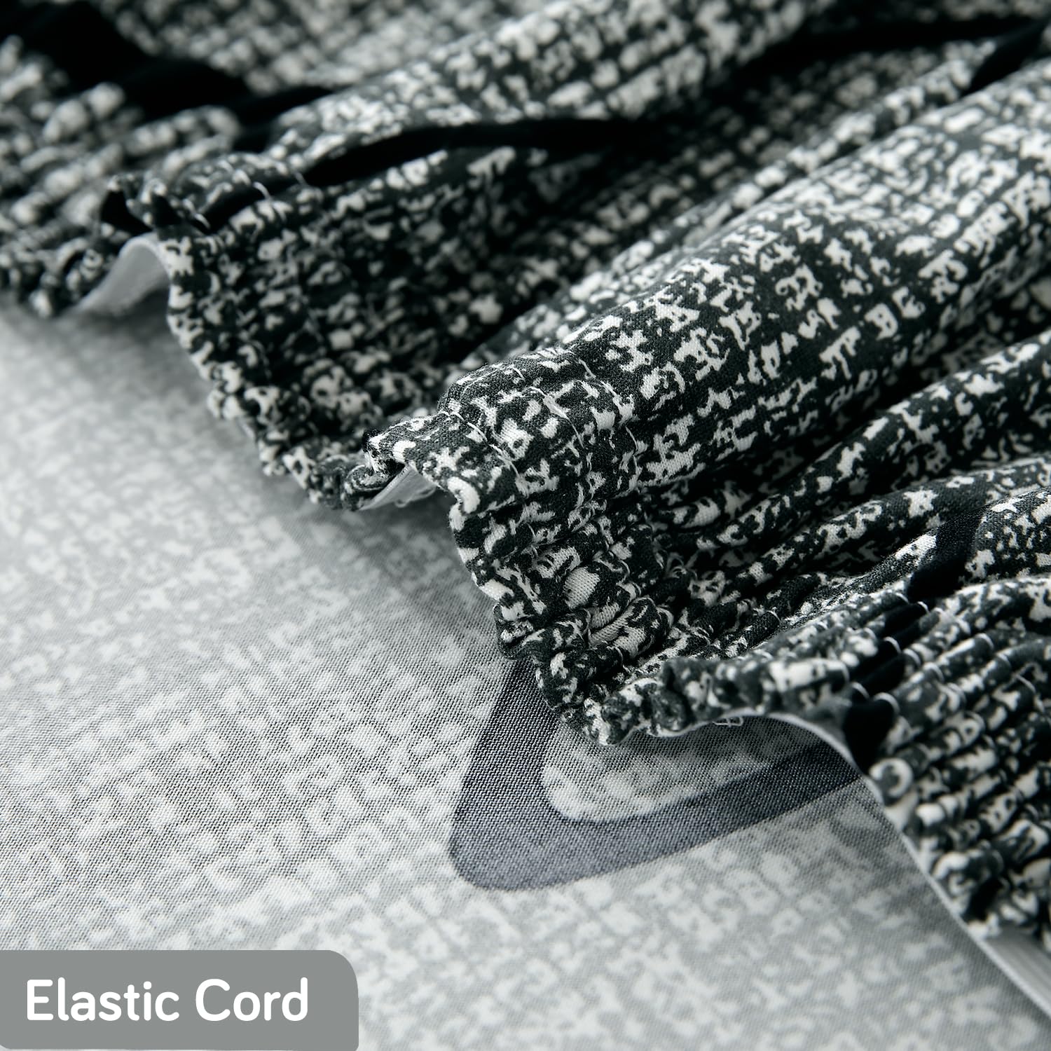 Features of  Intense Grey Abstract Floral elastic sofa cover sets