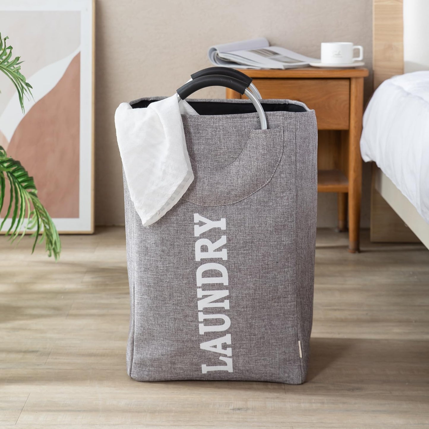 Foldable Laundry Bag with Handles, 40L - Grey