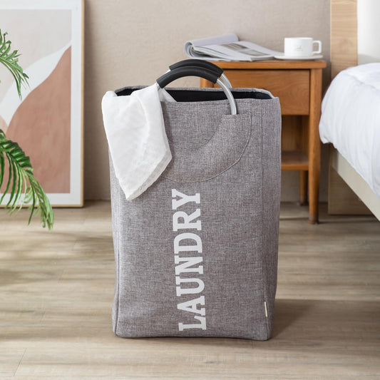 Foldable Laundry Bag with Handles, 40L - Grey