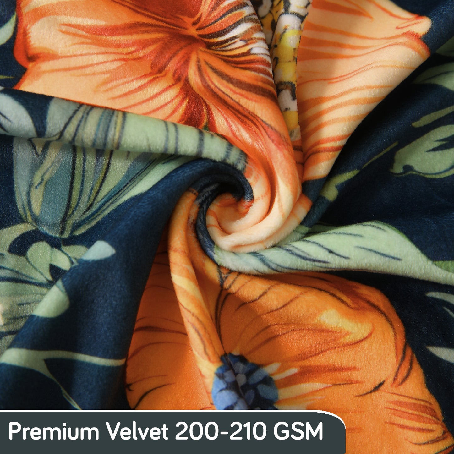Premium Printed Velvet Dining Chair Cover Set, Teal Twilight Garden