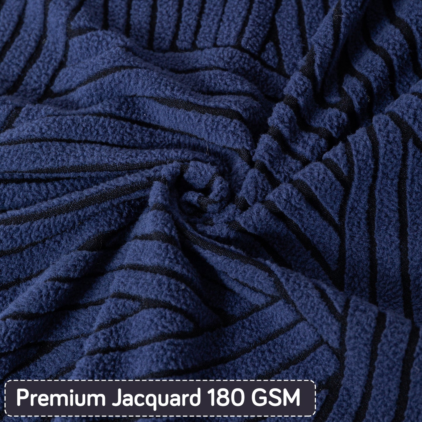 'WaveLine Series' Jacquard Cushion Cover Set of 2, Royal Blue