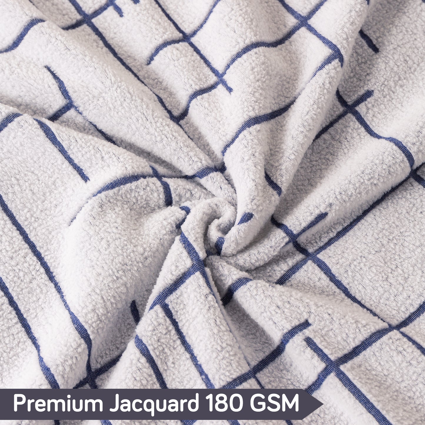 'Crossline Series' 180 GSM Jacquard Chair Cover Set 1/2/4/6, Navy Blue