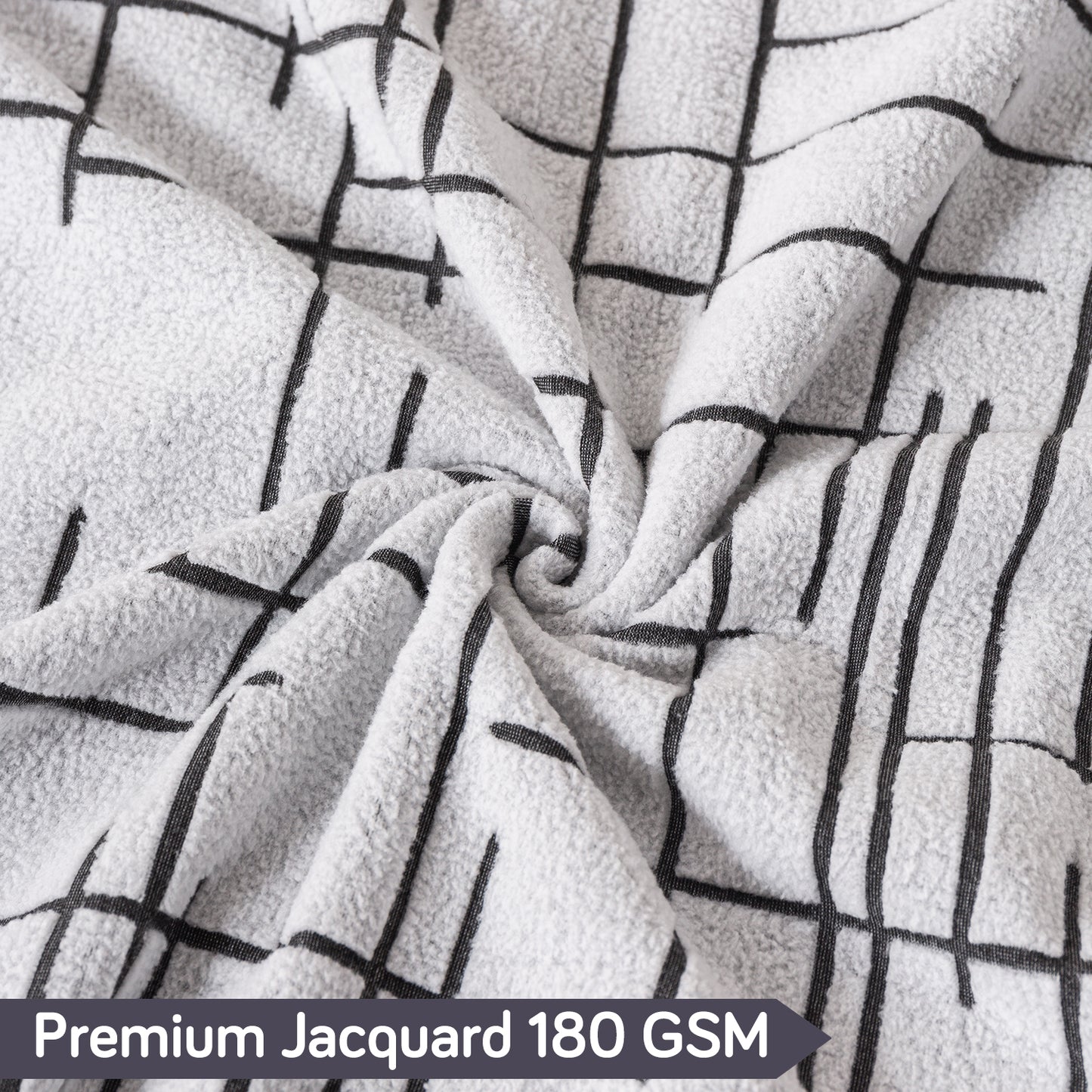 'Crossline Series' Jacquard Cushion Cover Set of 2, Dark Grey