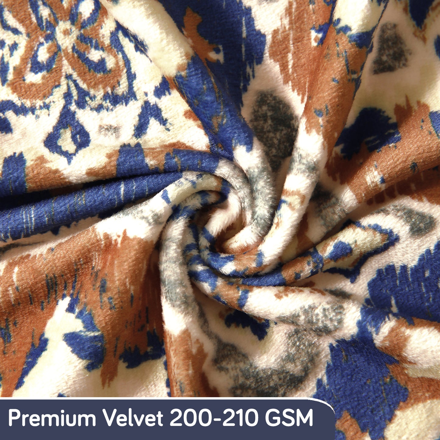 Premium Printed Velvet Dining Chair Cover Set, Indigo Moroccan Charm