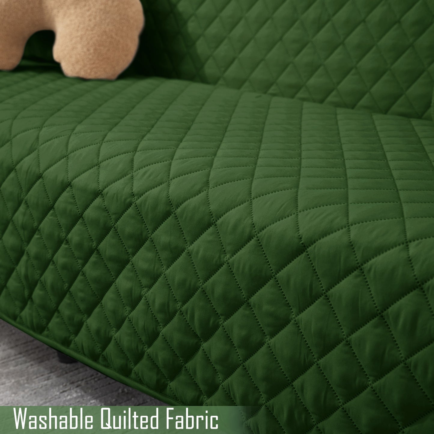 Washable quilted fabric sofa cover