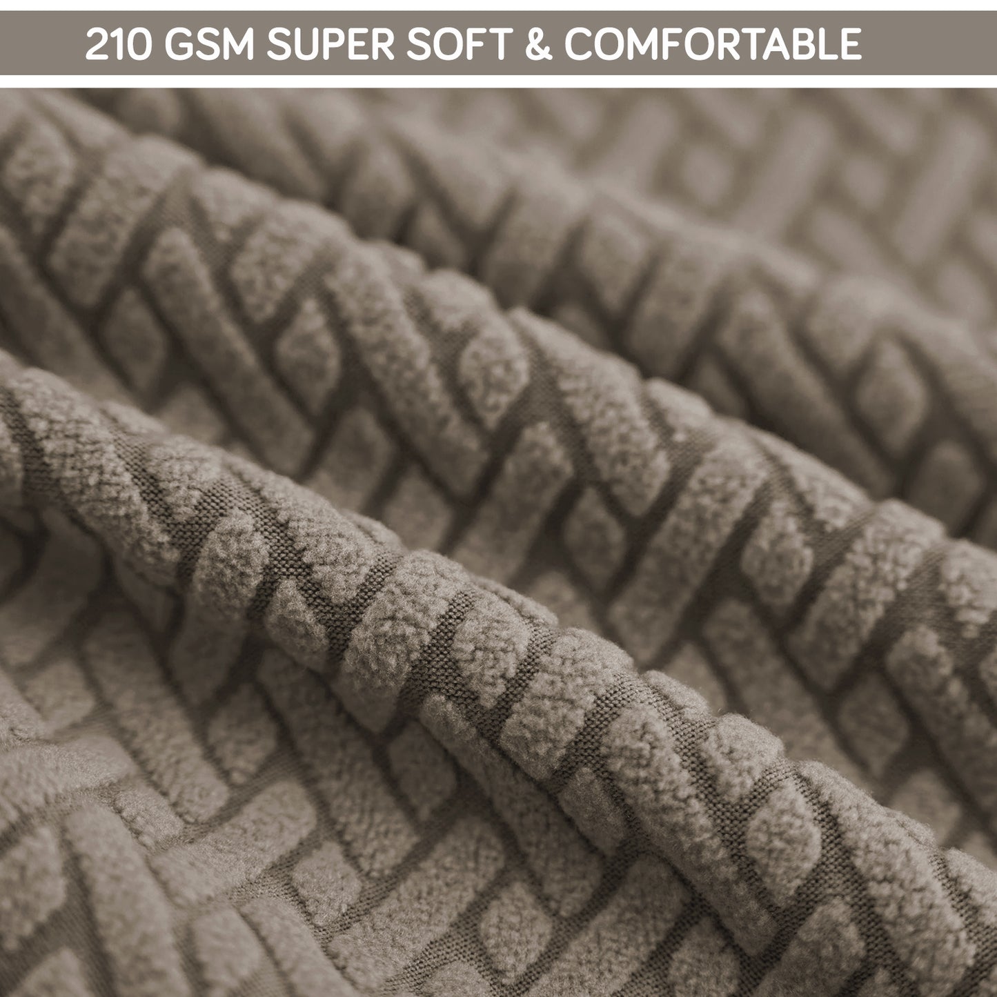 Premium Jacquard Fully Covered Cover for Swivel Dining Chair with Arms, Taupe Brown