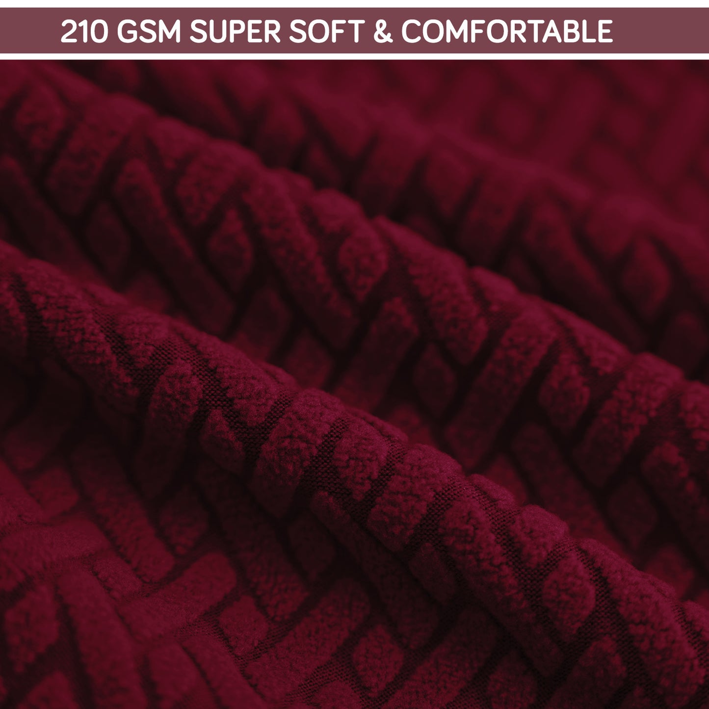 Premium Jacquard Fully Covered Cover for Swivel Dining Chair with Arms, Burgundy