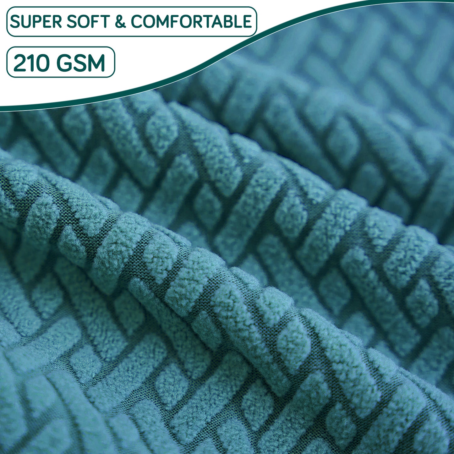 Premium Jacquard Fully Covered Cover for Mid Century Modern Dining Chair, Turquoise