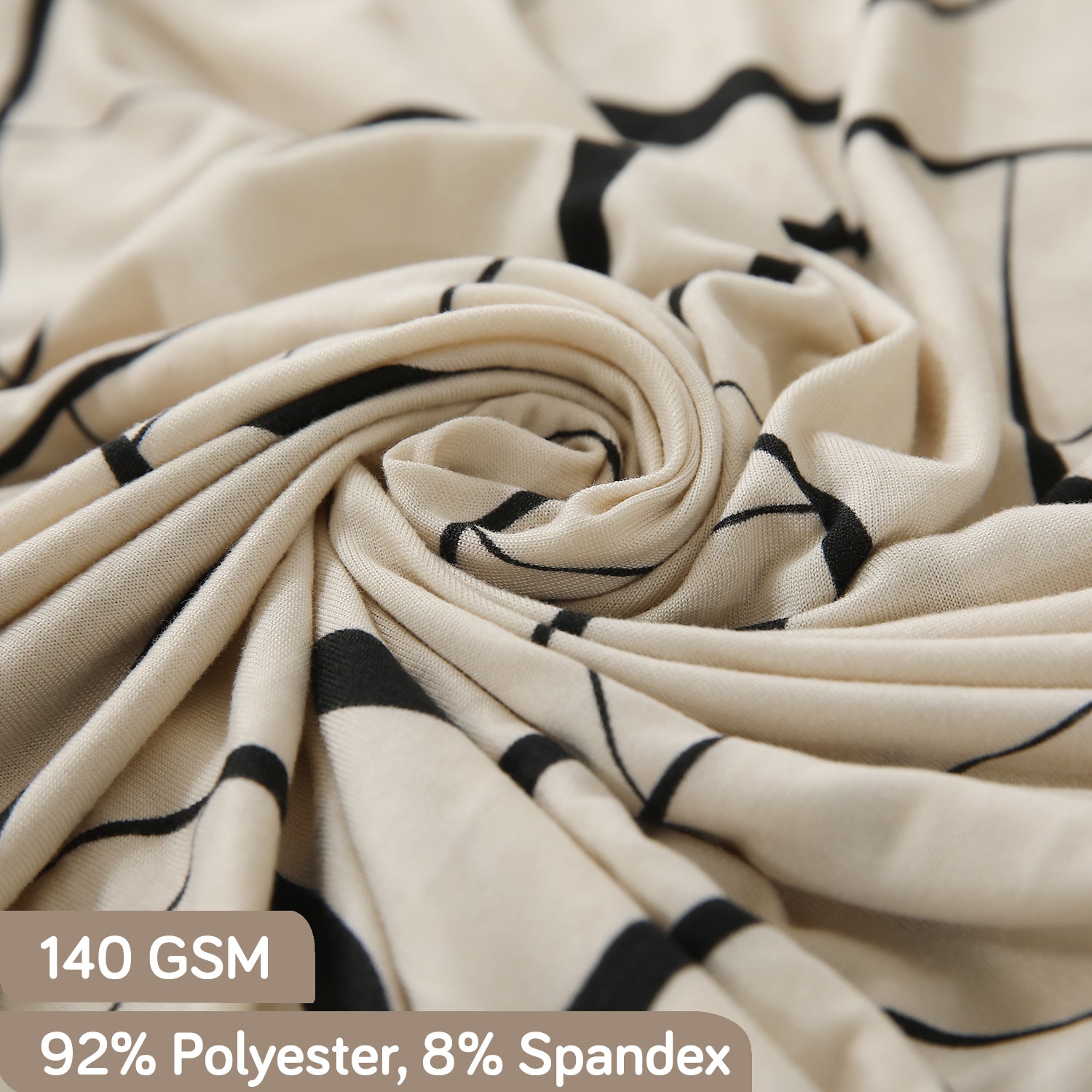 Polyester machine washable Natural Beige Abstract Art  elastic sofa cover