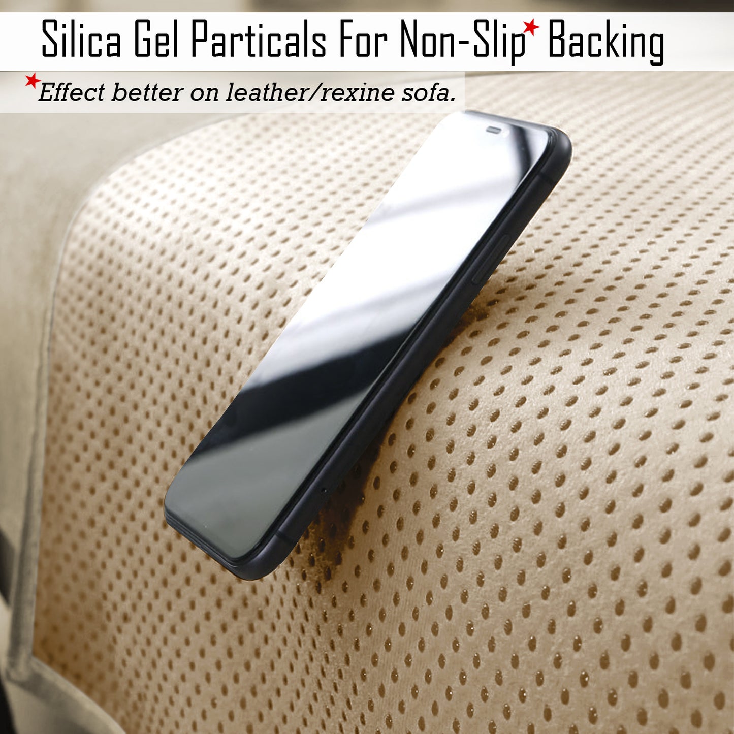 Premium Chenille Sofa Arm Cover, 2 Pcs, Beige