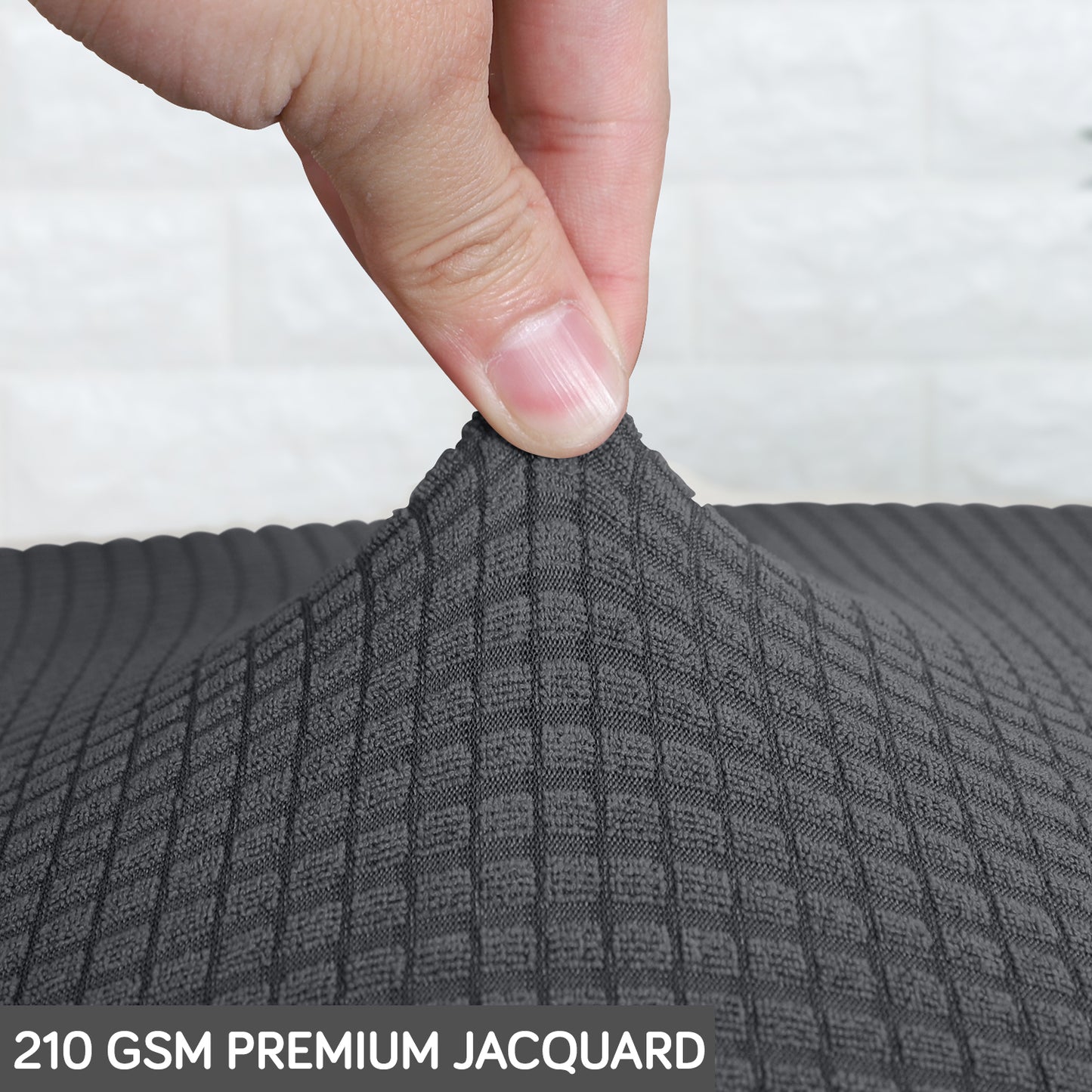Water Repellent Office Chair Cover for Task Chair – 210 GSM Stretchable Jacquard – Washable & Anti-Slip – Fits Small Office Chairs Without Headrest, Dark Grey