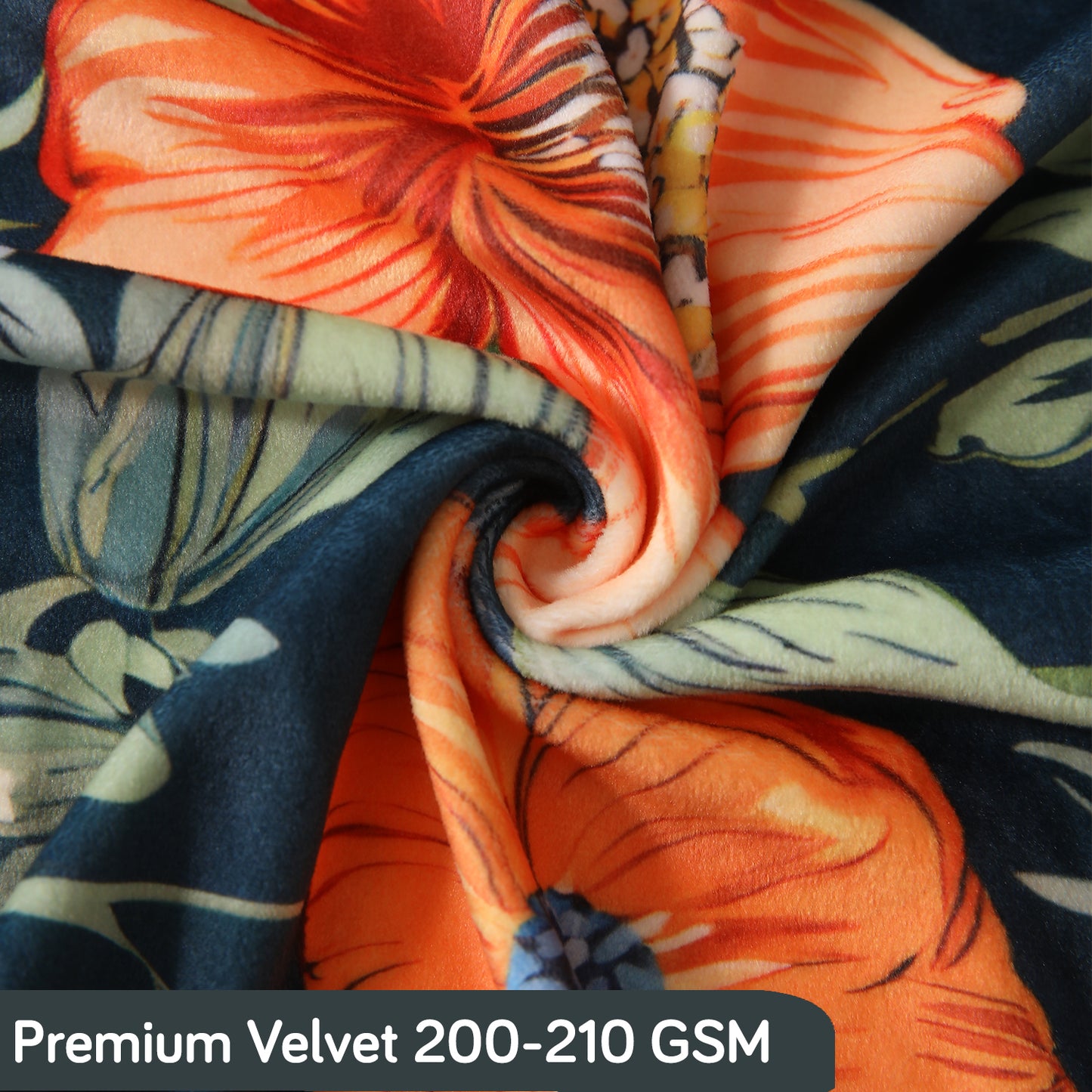 Premium Printed Velvet Sofa Cover 1/2/3 Seaters Fully Covered, Teal Twilight Garden