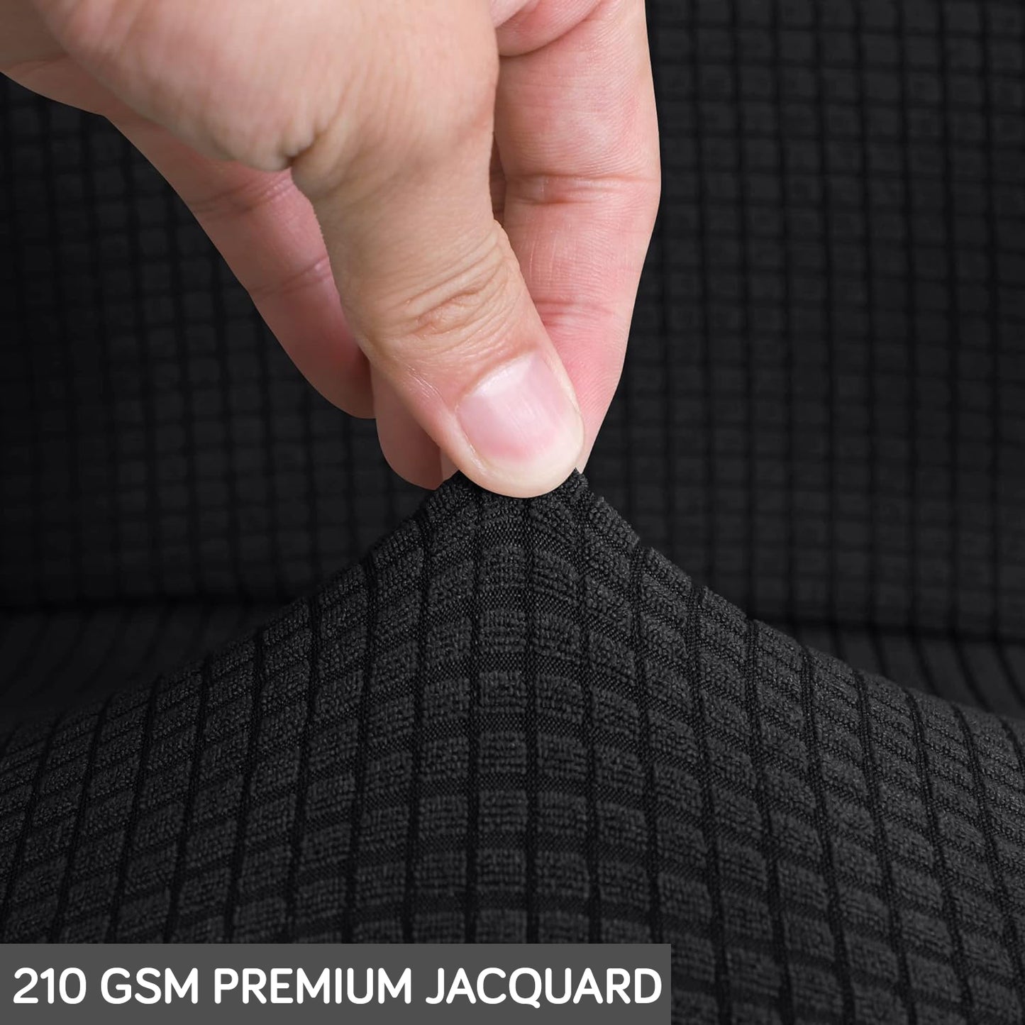 Water Repellent Office Chair Cover for Desk Chair (Mid-Back) – 210 GSM Stretch Jacquard – Washable, Durable & Anti-Slip – Fits Mid-Back Office Chairs, Black