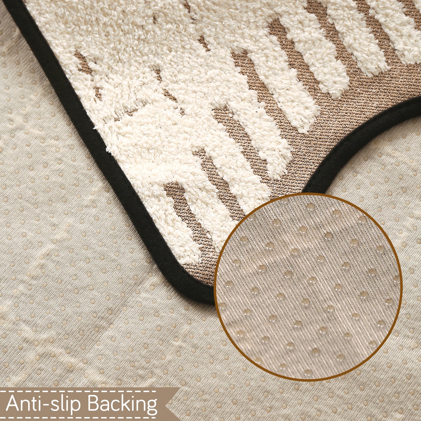 Premium Supple Soft Wavy with Curve Sofa Cover Mat, Cream Brown