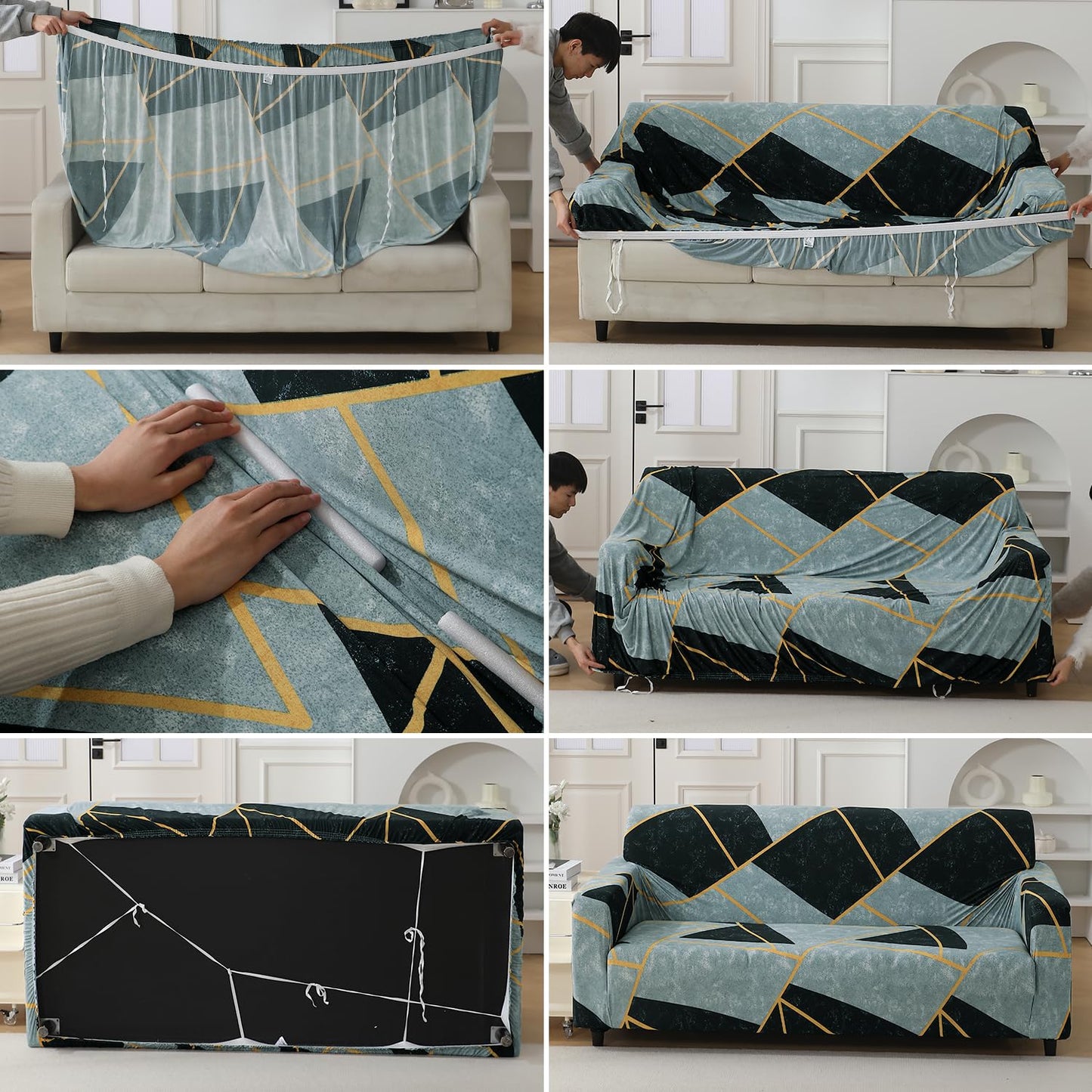 Guide on How to put on an elastic sofa cover