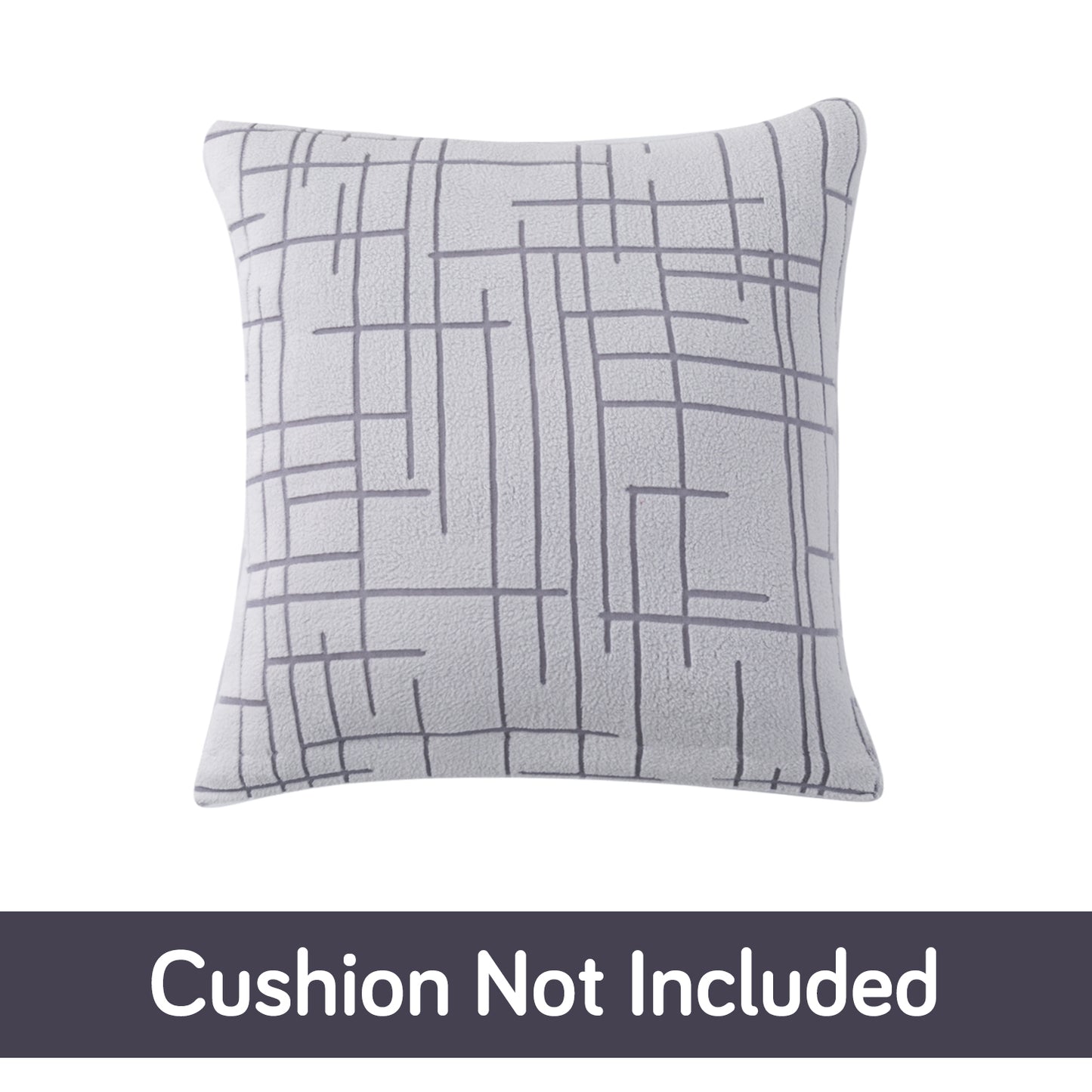'Crossline Series' Jacquard Cushion Cover Set of 2, Light Grey