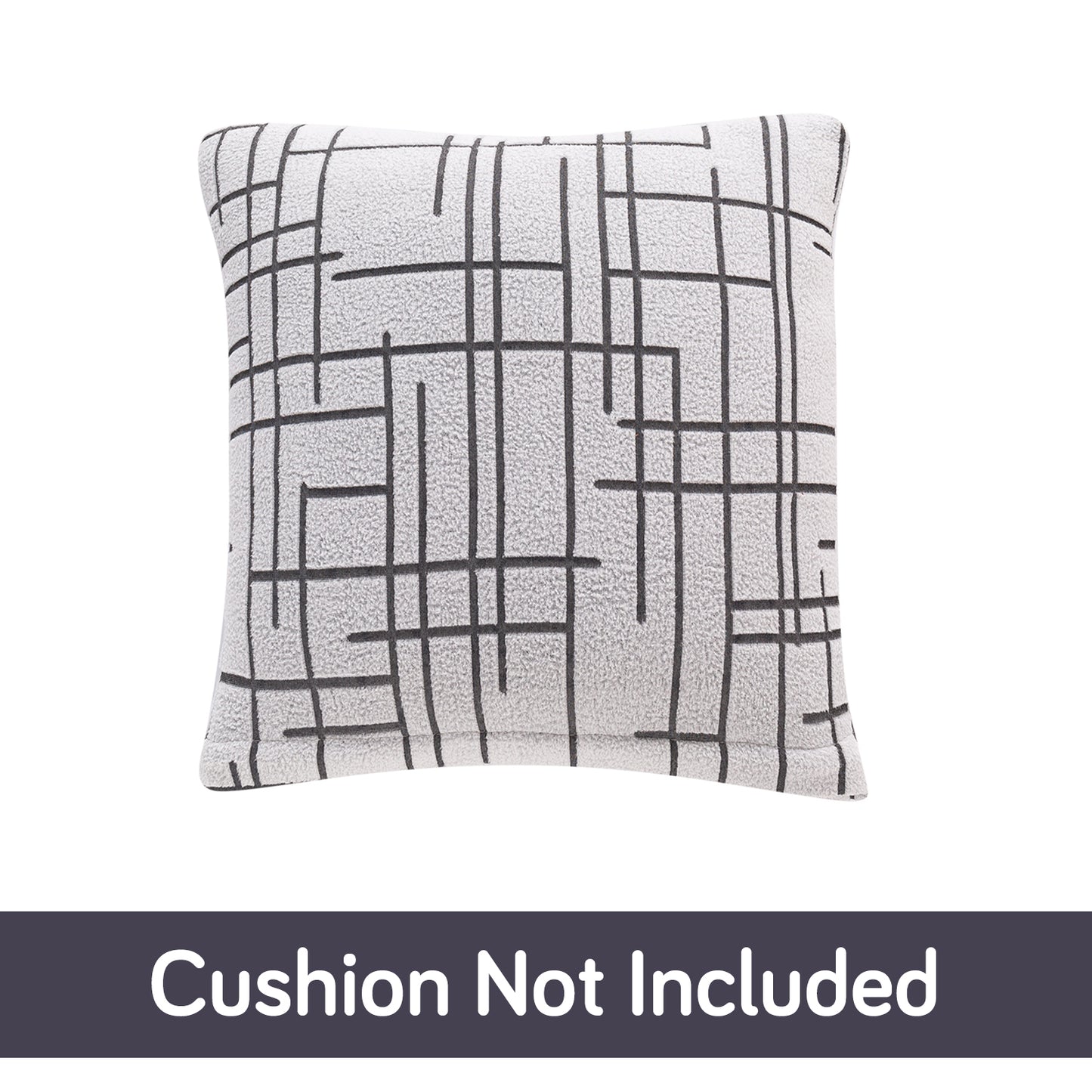 'Crossline Series' Jacquard Cushion Cover Set of 2, Dark Grey