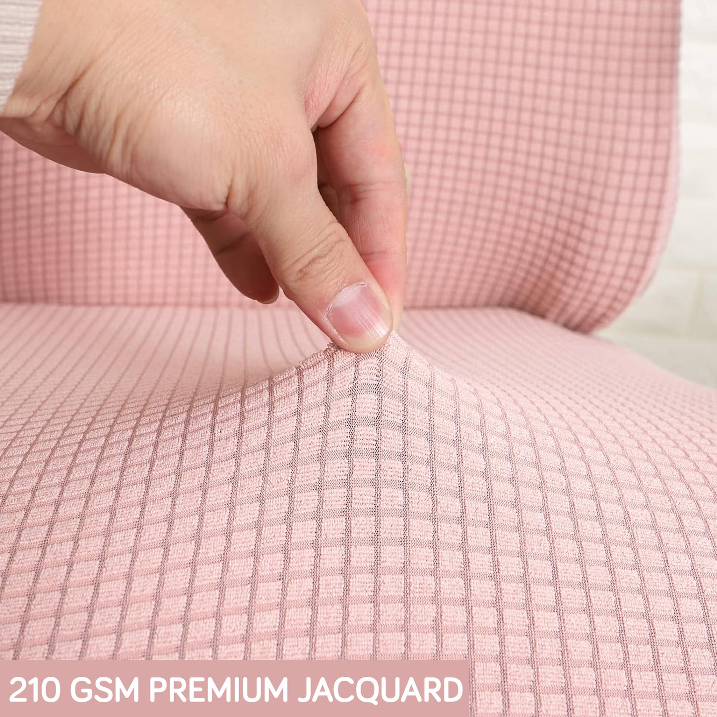 Water Repellent Office Chair Cover for Desk Chair (Mid-Back) – 210 GSM Stretch Jacquard – Washable, Durable & Anti-Slip – Fits Mid-Back Office Chairs, Pink