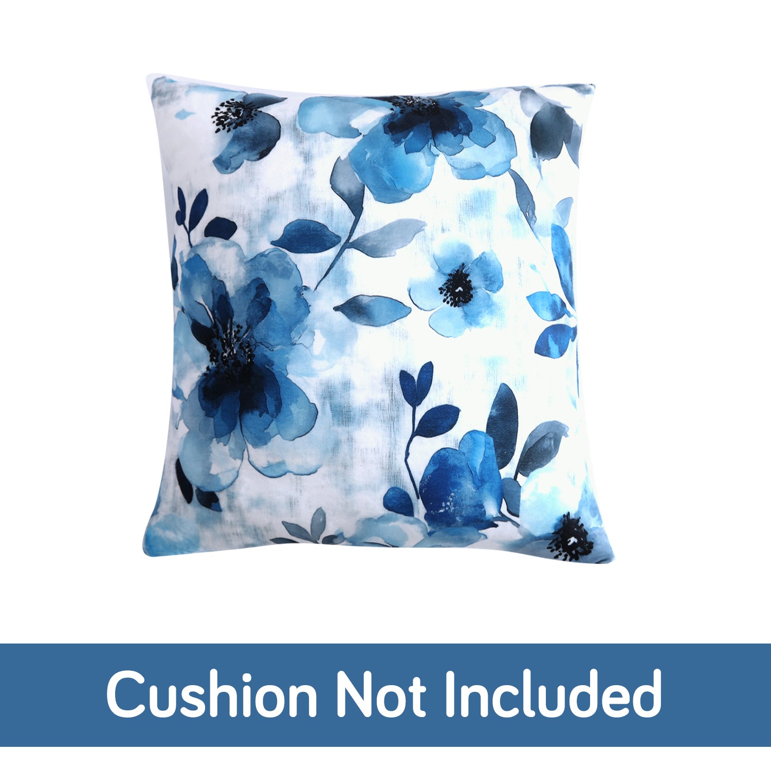 Buy cute Blue Azure Botanical Printed Zippered Velvet Cushion Covers  | For Square Pillows