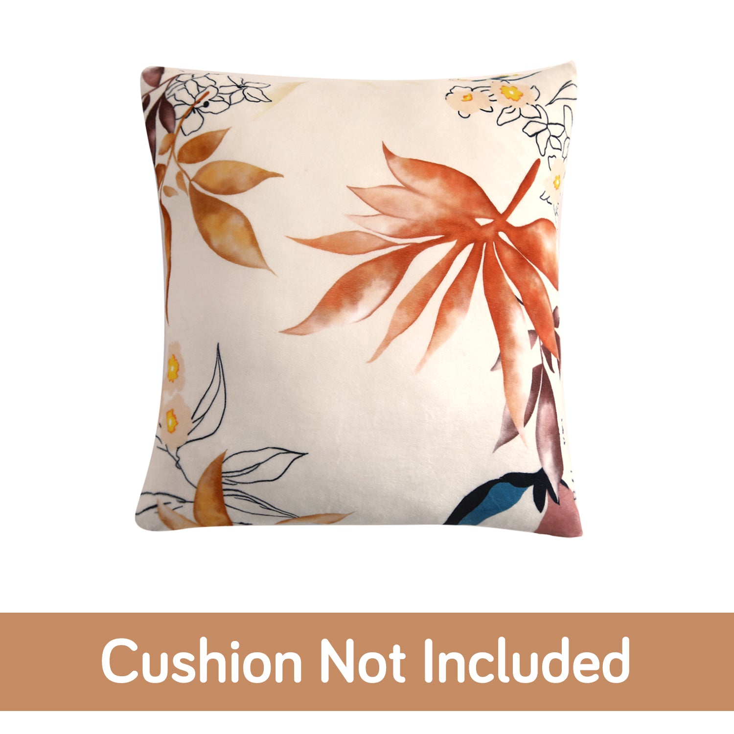 Buy cute Amber Serene Flora Printed Zippered Velvet Pillow Covers  | For Square Pillows
