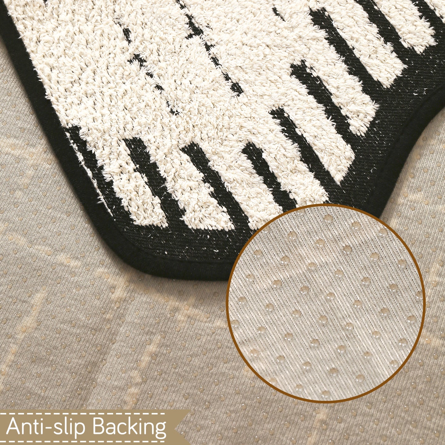 Premium Supple Soft Wavy with Curve Sofa Cover Mat, Off-White