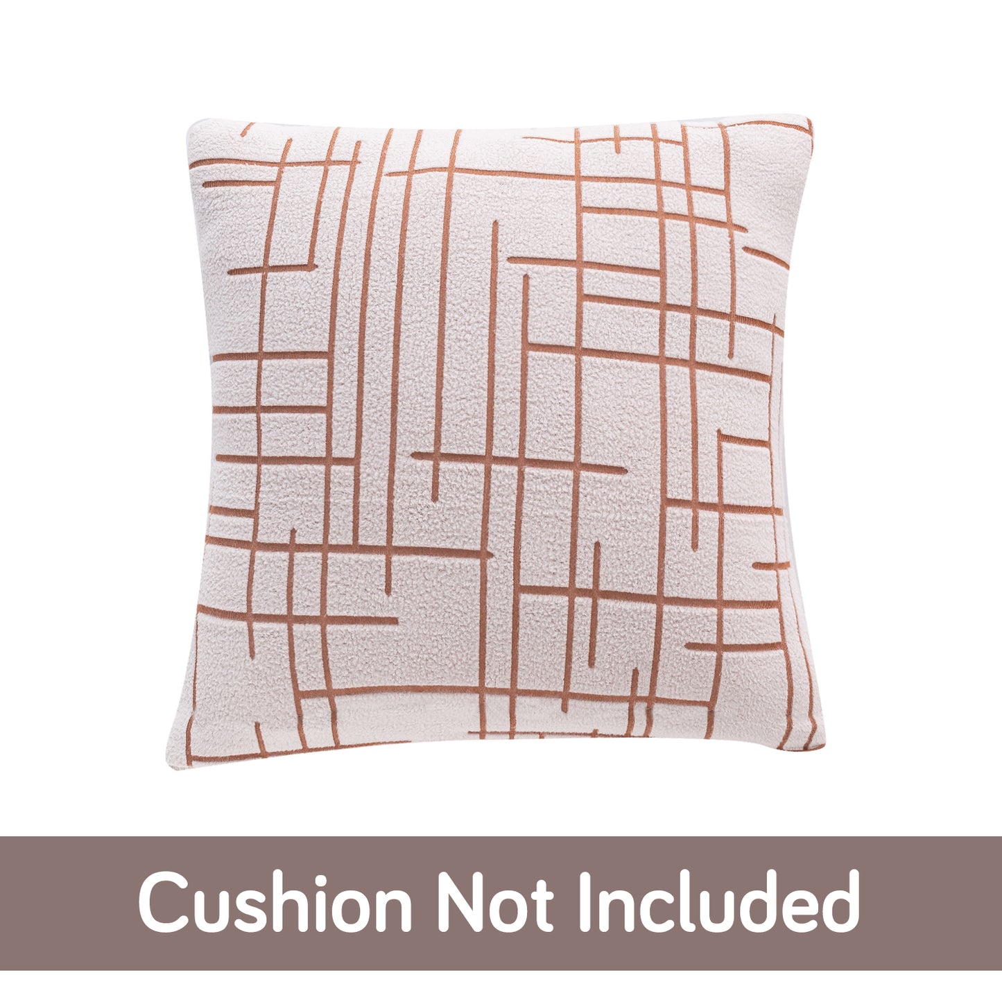 'Crossline Series' Jacquard Cushion Cover Set of 2, Rust Brown
