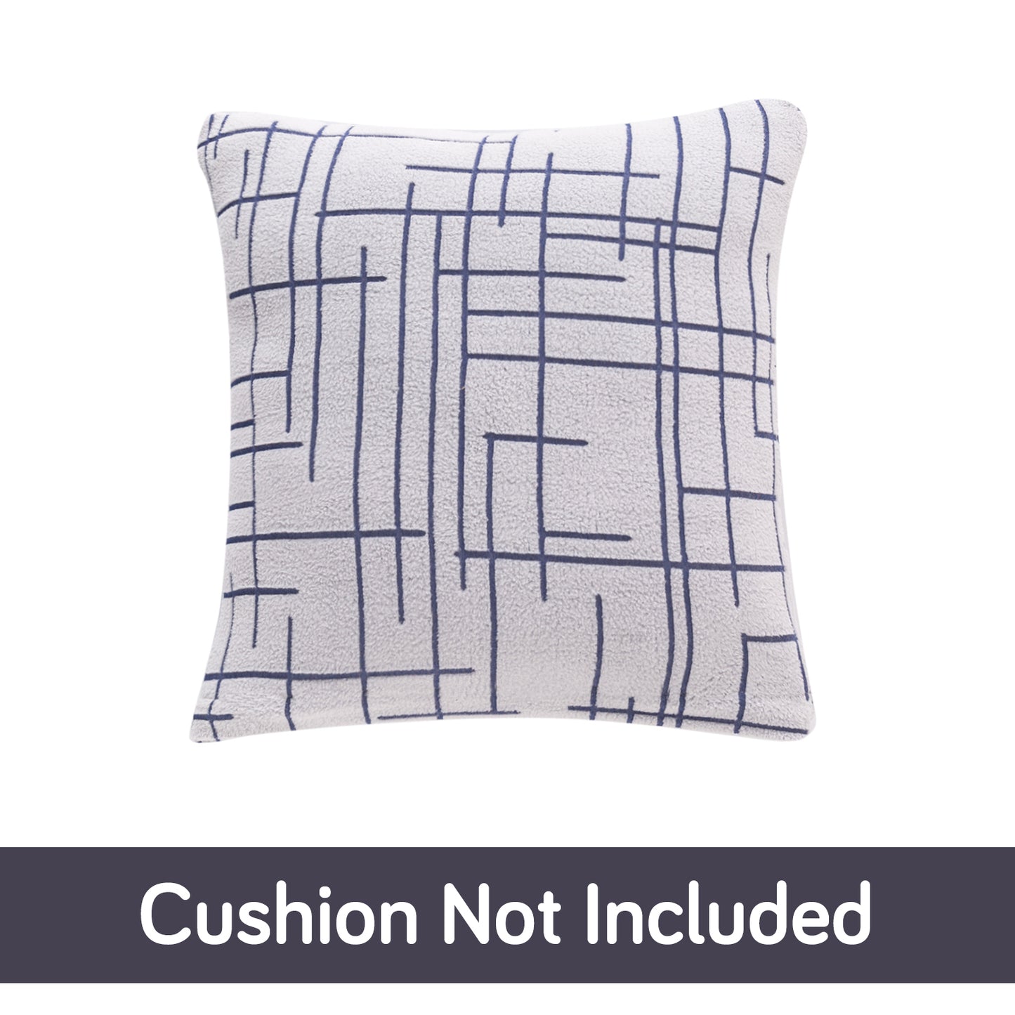 'Crossline Series' Jacquard Cushion Cover Set of 2, Navy Blue