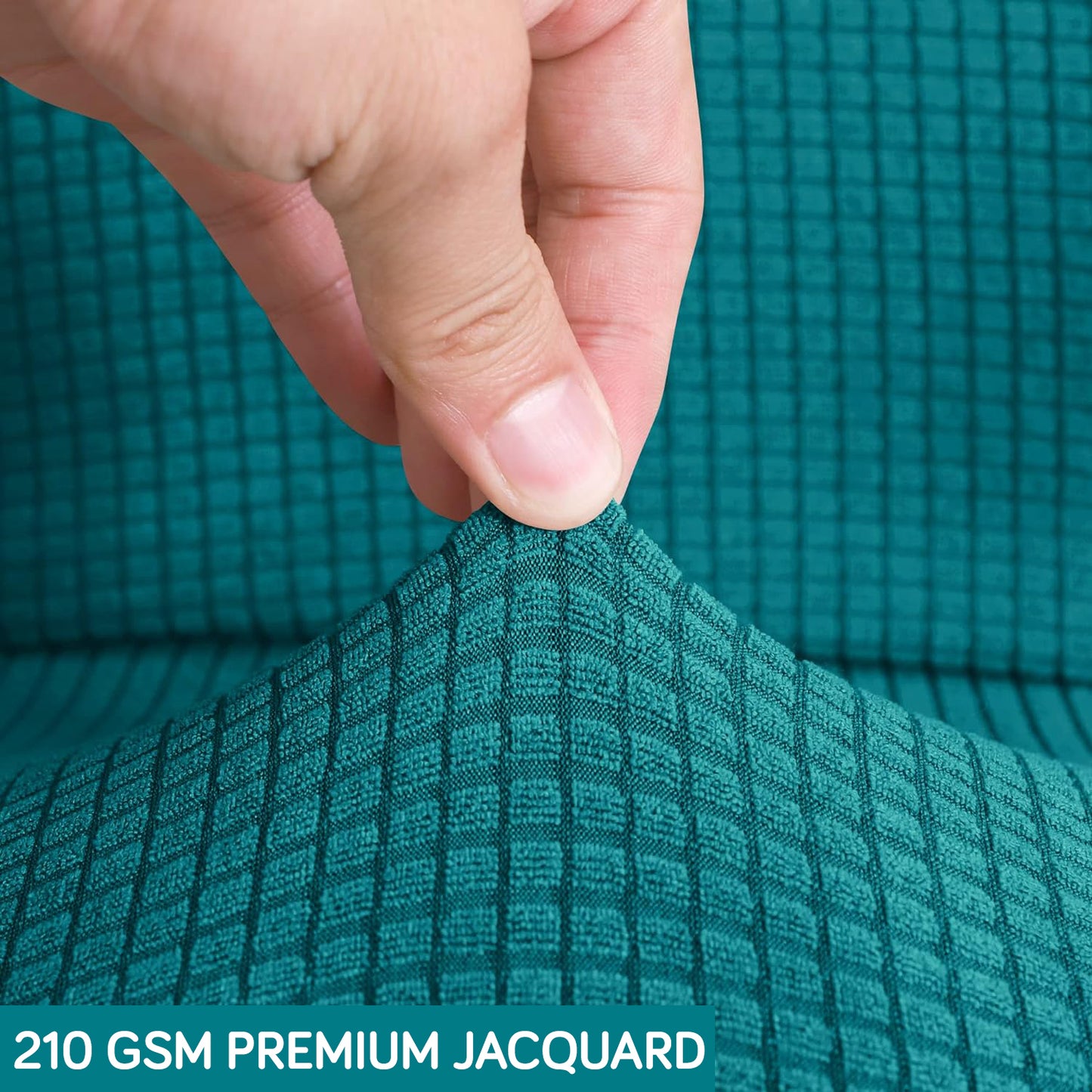 Water Repellent Office Chair Cover for Desk Chair (Mid-Back) – 210 GSM Stretch Jacquard – Washable, Durable & Anti-Slip – Fits Mid-Back Office Chairs, Teal