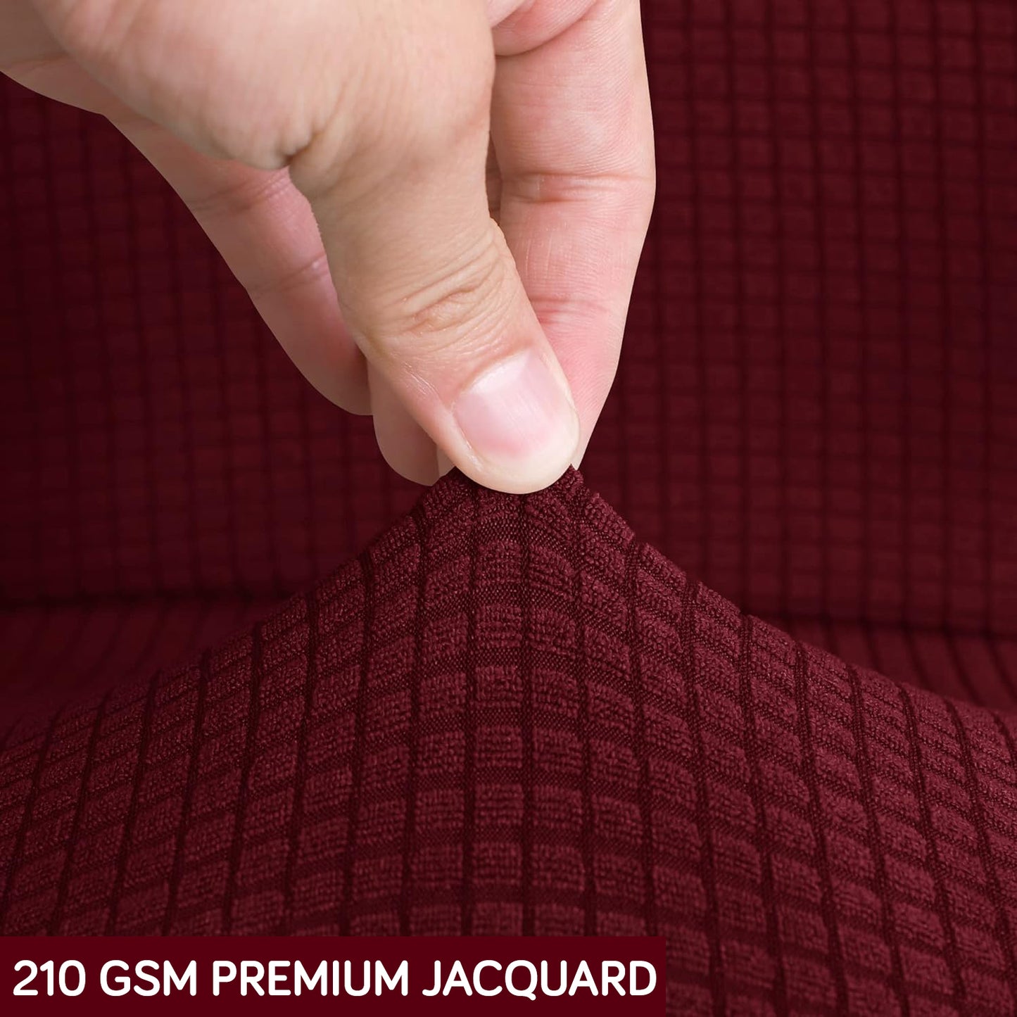 Water Repellent Office Chair Cover for Desk Chair (Mid-Back) – 210 GSM Stretch Jacquard – Washable, Durable & Anti-Slip – Fits Mid-Back Office Chairs, Burgundy