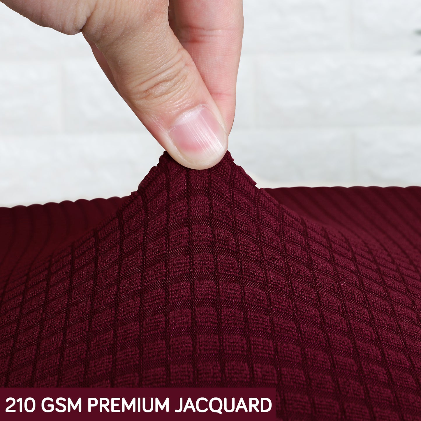Water Repellent Office Chair Cover for Task Chair – 210 GSM Stretchable Jacquard – Washable & Anti-Slip – Fits Small Office Chairs Without Headrest, Burgundy