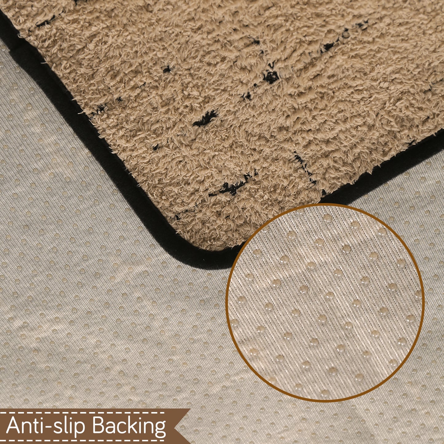 Premium Supple Soft Wavy with Curve Sofa Cover Mat, Brown