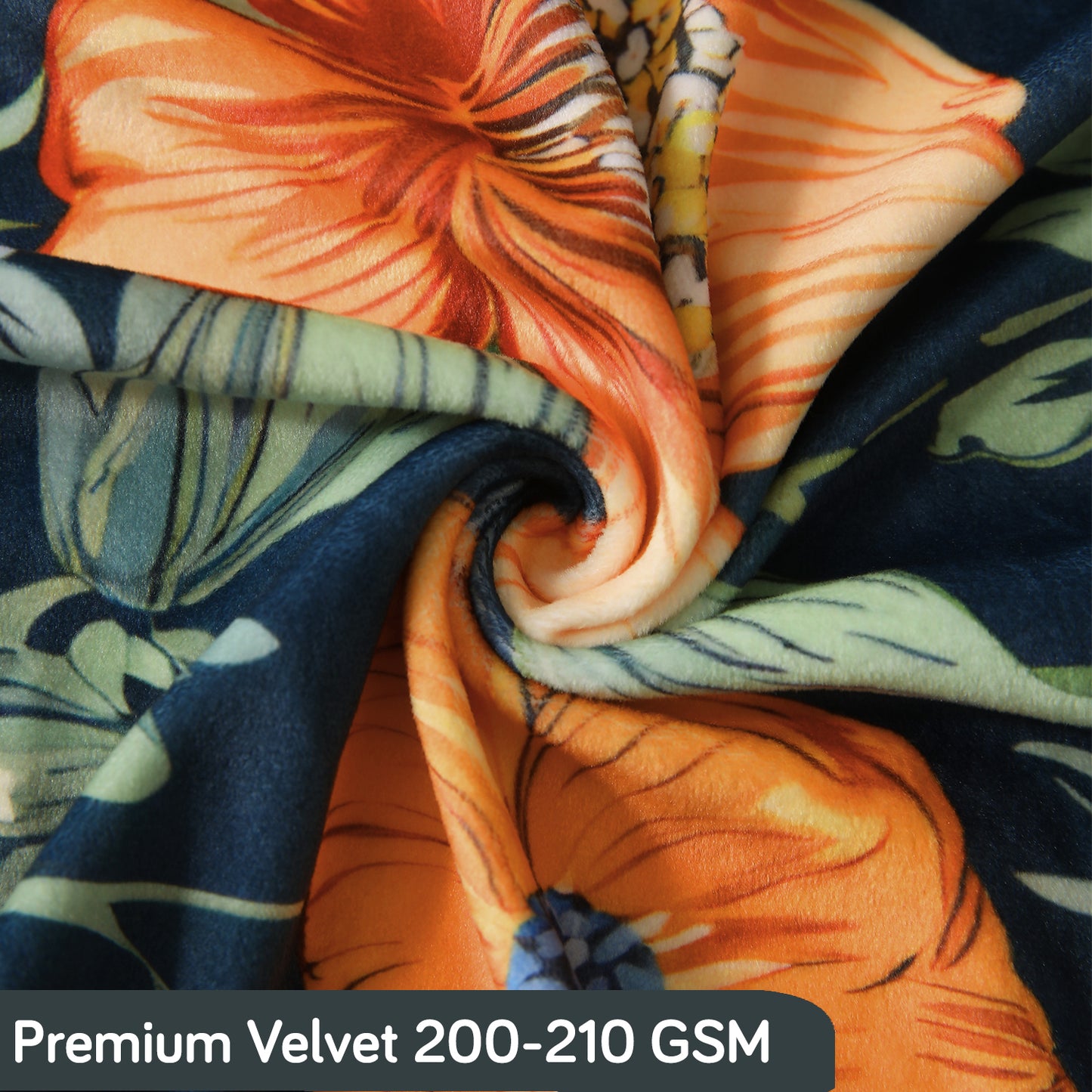 Premium Printed Velvet Sofa Cover 1/2/3 Seaters Fully Covered, Teal Twilight Garden