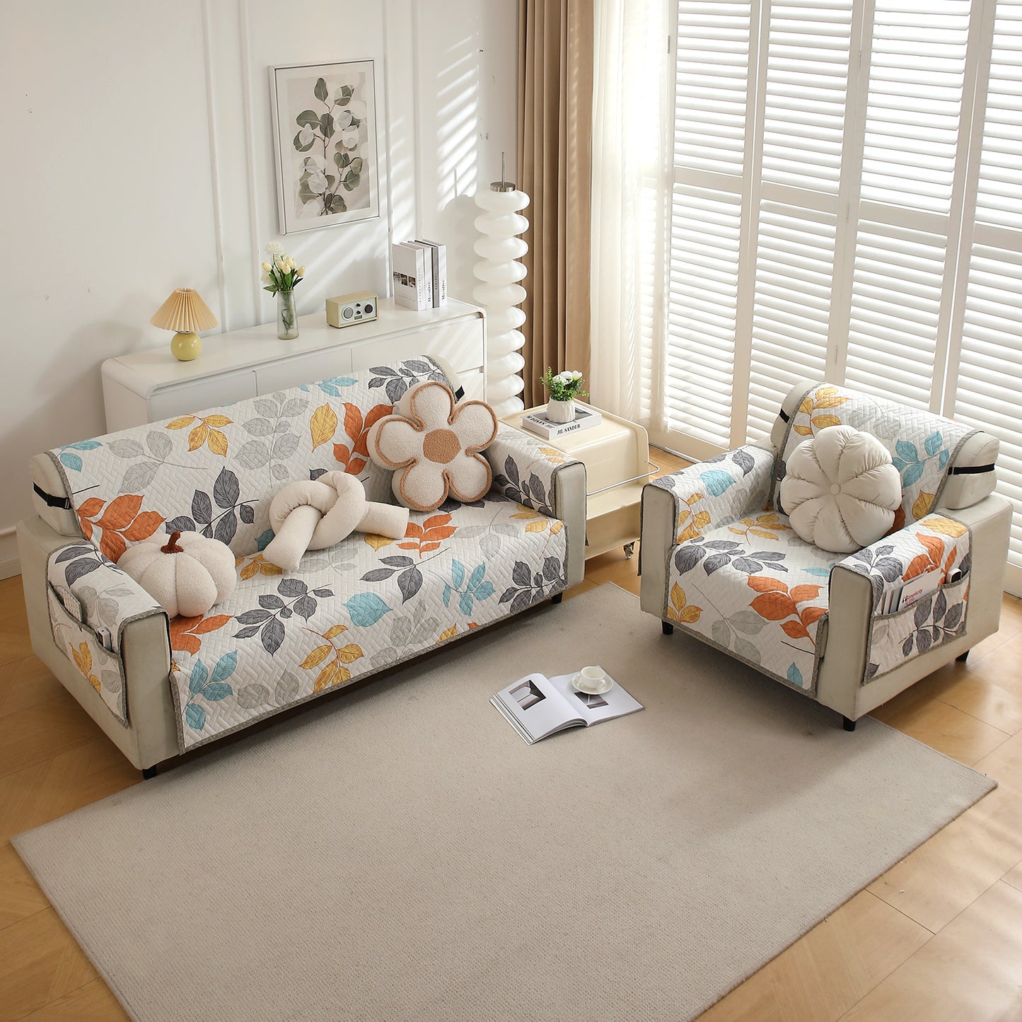 3+1 seater quilted sofa cover