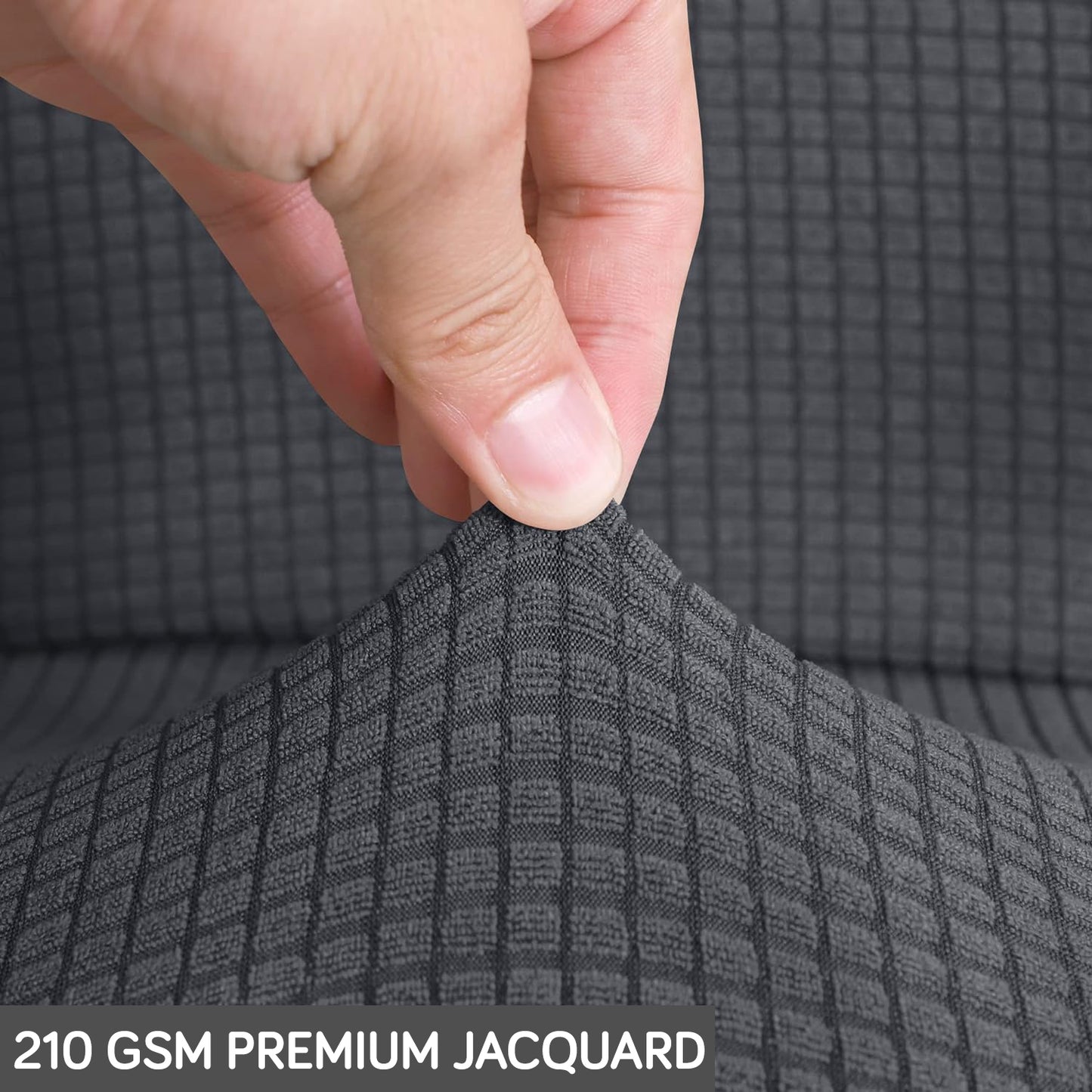 Water Repellent Office Chair Cover for Desk Chair (Mid-Back) – 210 GSM Stretch Jacquard – Washable, Durable & Anti-Slip – Fits Mid-Back Office Chairs, Dark Grey
