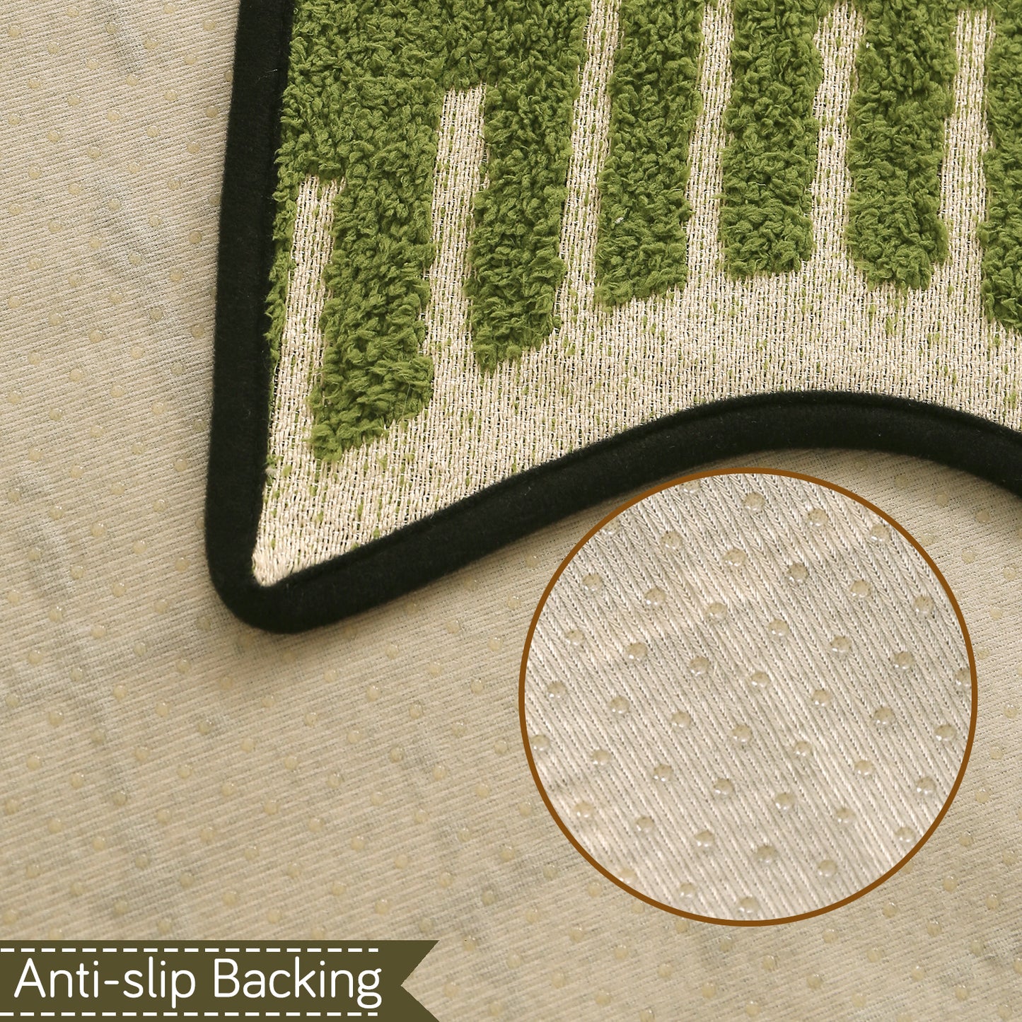 Premium Supple Soft Wavy with Curve Sofa Cover Mat, Green