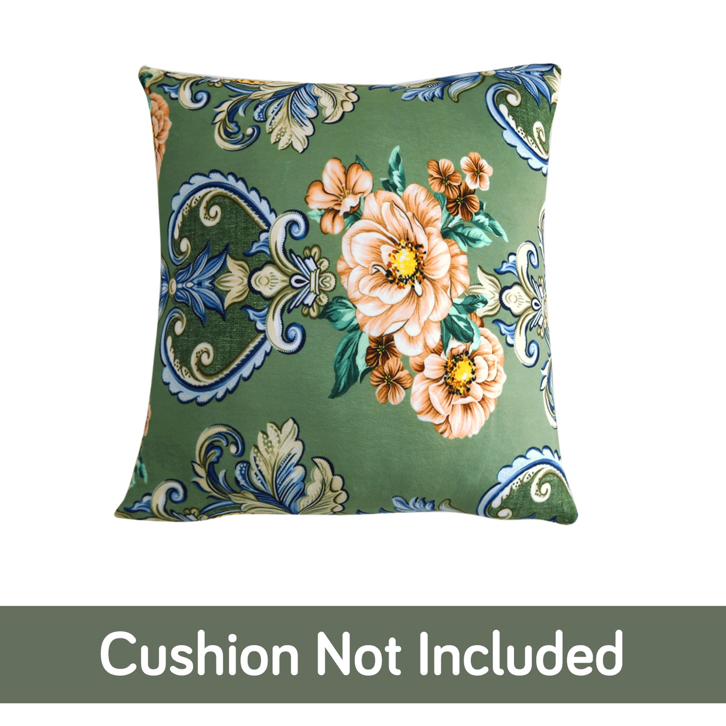 Buy cute Green Victorian Garden Printed Zippered Velvet Pillow Covers | For Square Pillows