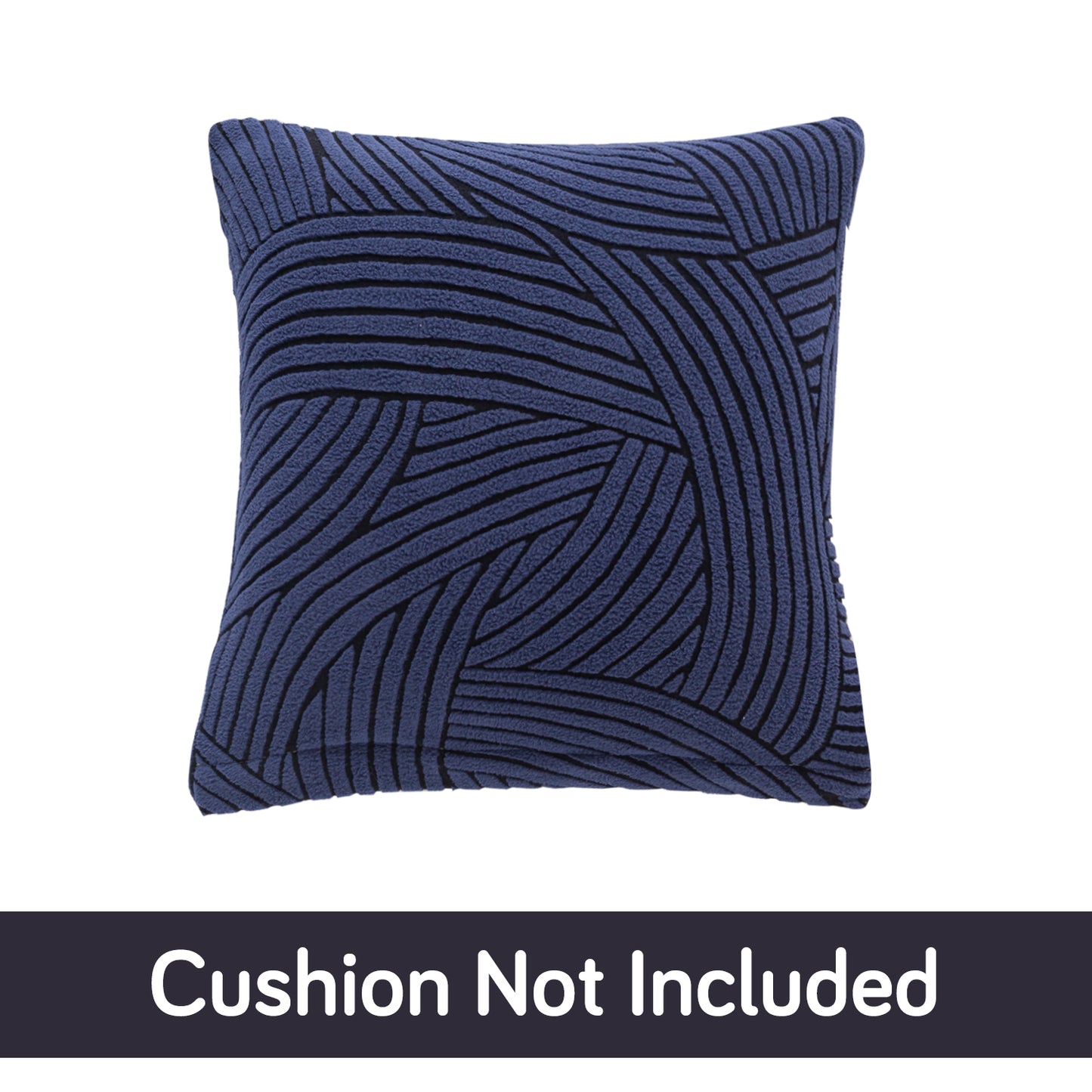 'WaveLine Series' Jacquard Cushion Cover Set of 2, Royal Blue