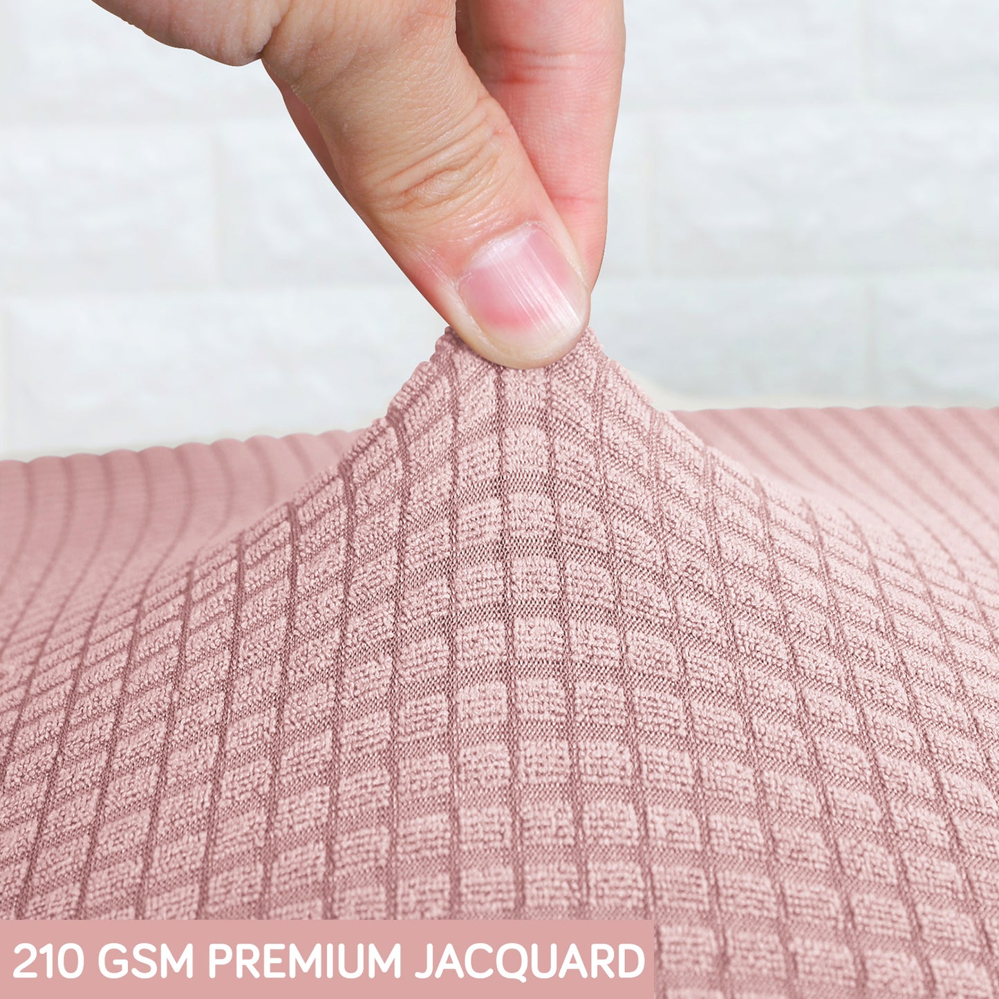 Water Repellent Office Chair Cover for Task Chair – 210 GSM Stretchable Jacquard – Washable & Anti-Slip – Fits Small Office Chairs Without Headrest, Pink