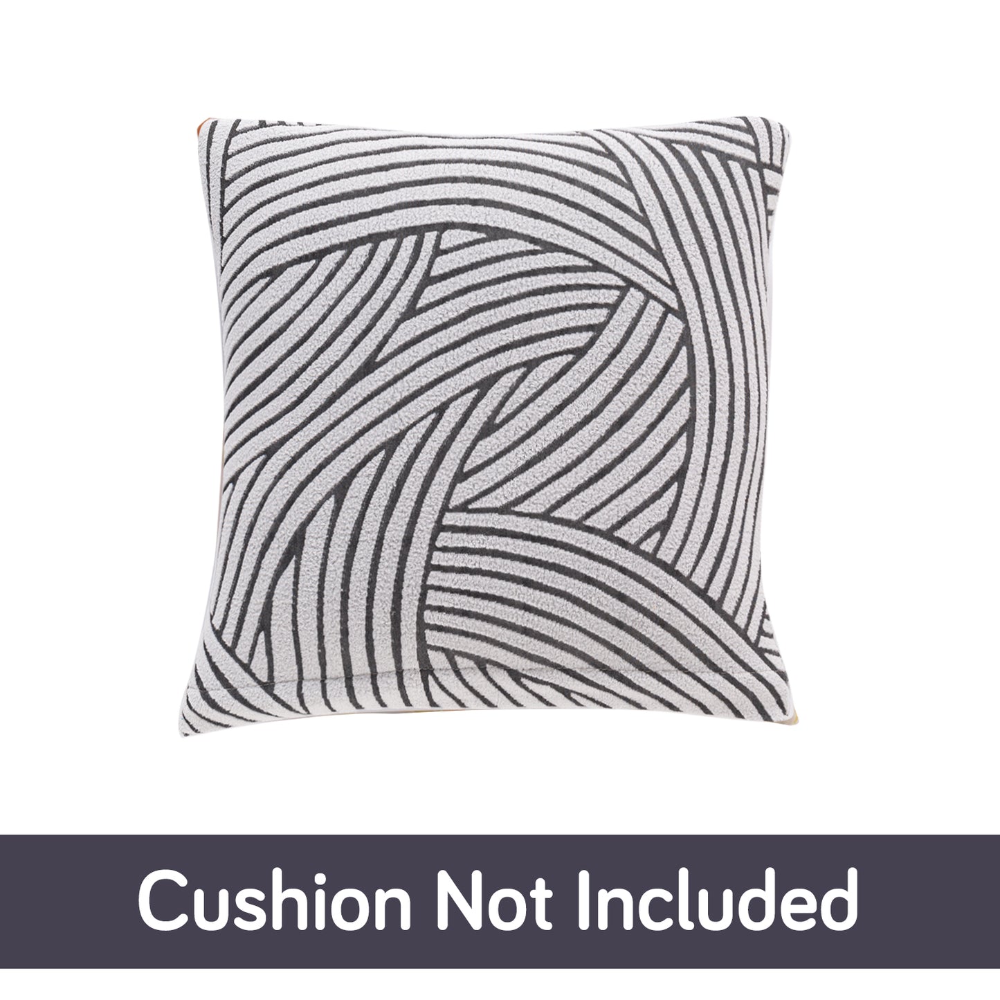 'WaveLine Series' Jacquard Cushion Cover Set of 2, Classic White