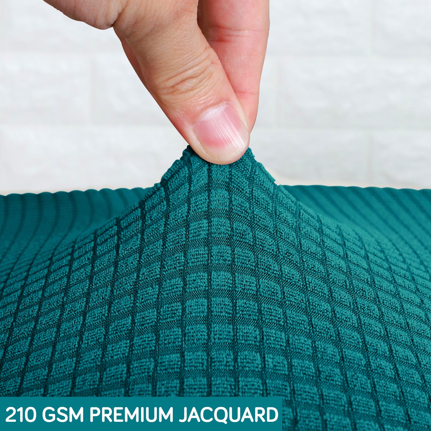 Water Repellent Office Chair Cover for Task Chair – 210 GSM Stretchable Jacquard – Washable & Anti-Slip – Fits Small Office Chairs Without Headrest, Teal