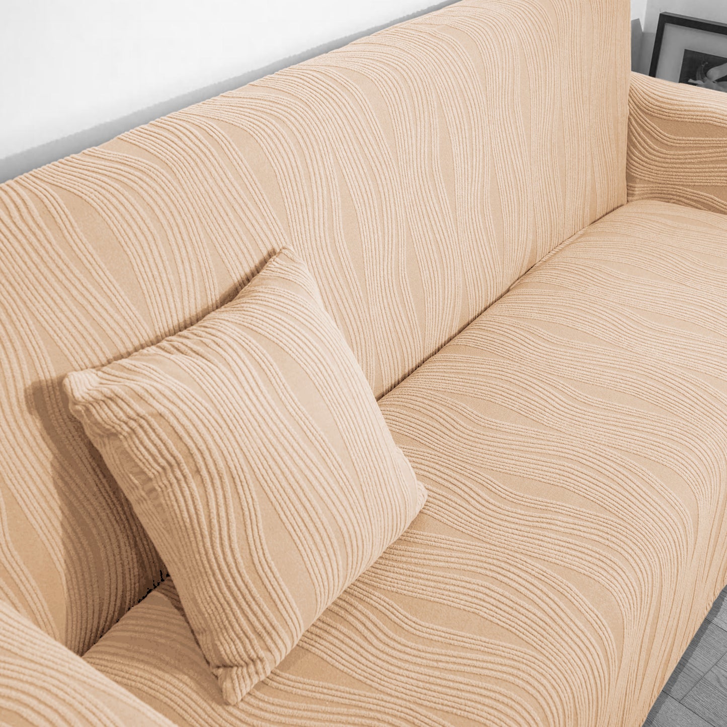 Nestiva Series Premium Knitting Jacquard Sofa Cushion Cover - Blush Beige