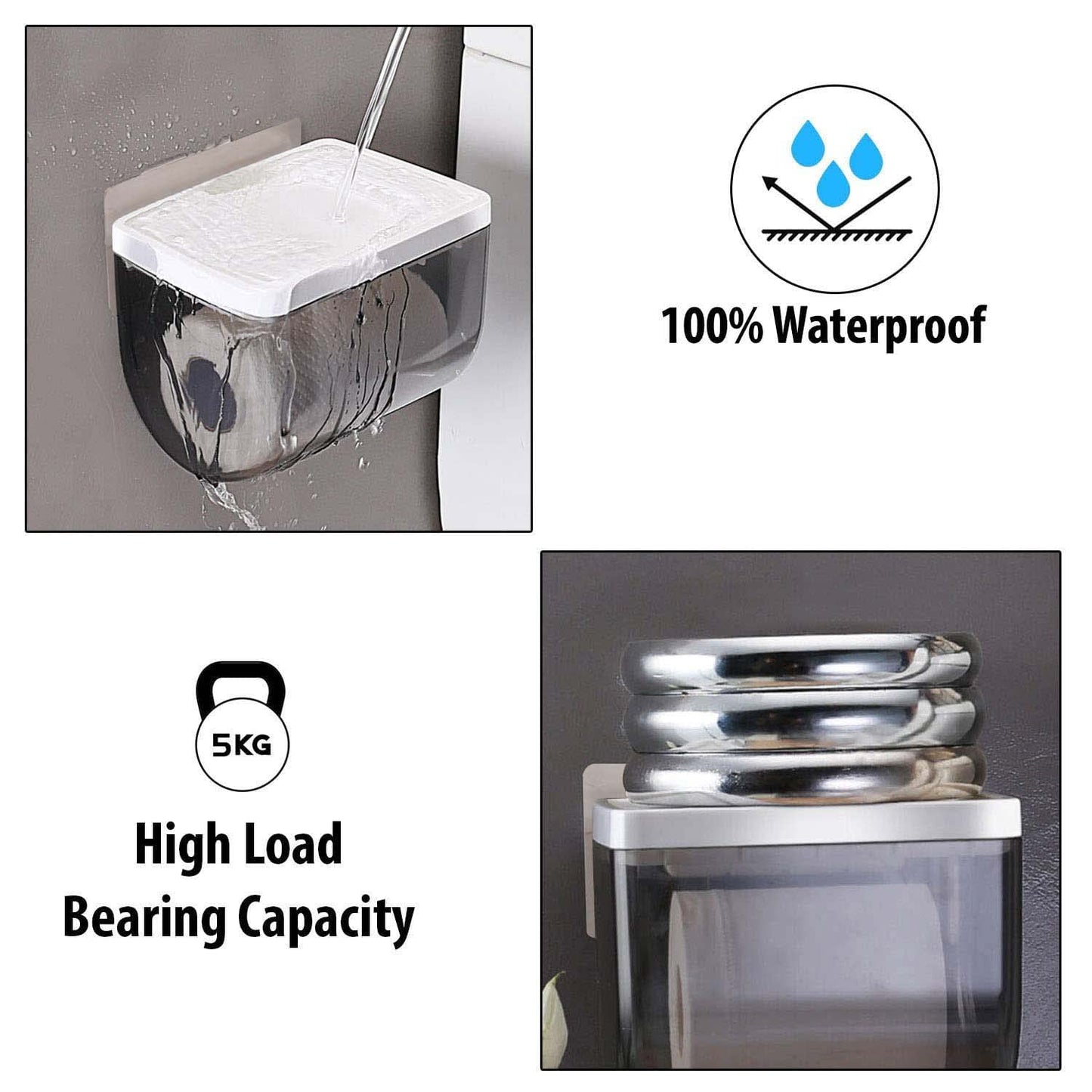 Magic Sticker Series Wall Mounted Toilet Paper Holder Stand for Bathroom